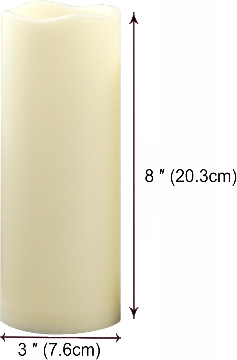 CANDLE CHOICE Waterproof Outdoor Battery Operated Flameless Candles with Timer Flickering Plastic Resin Electric LED Pillar Lights for Lantern Patio Garden Wedding Party Decorations 3x8 Inches 2 Pack