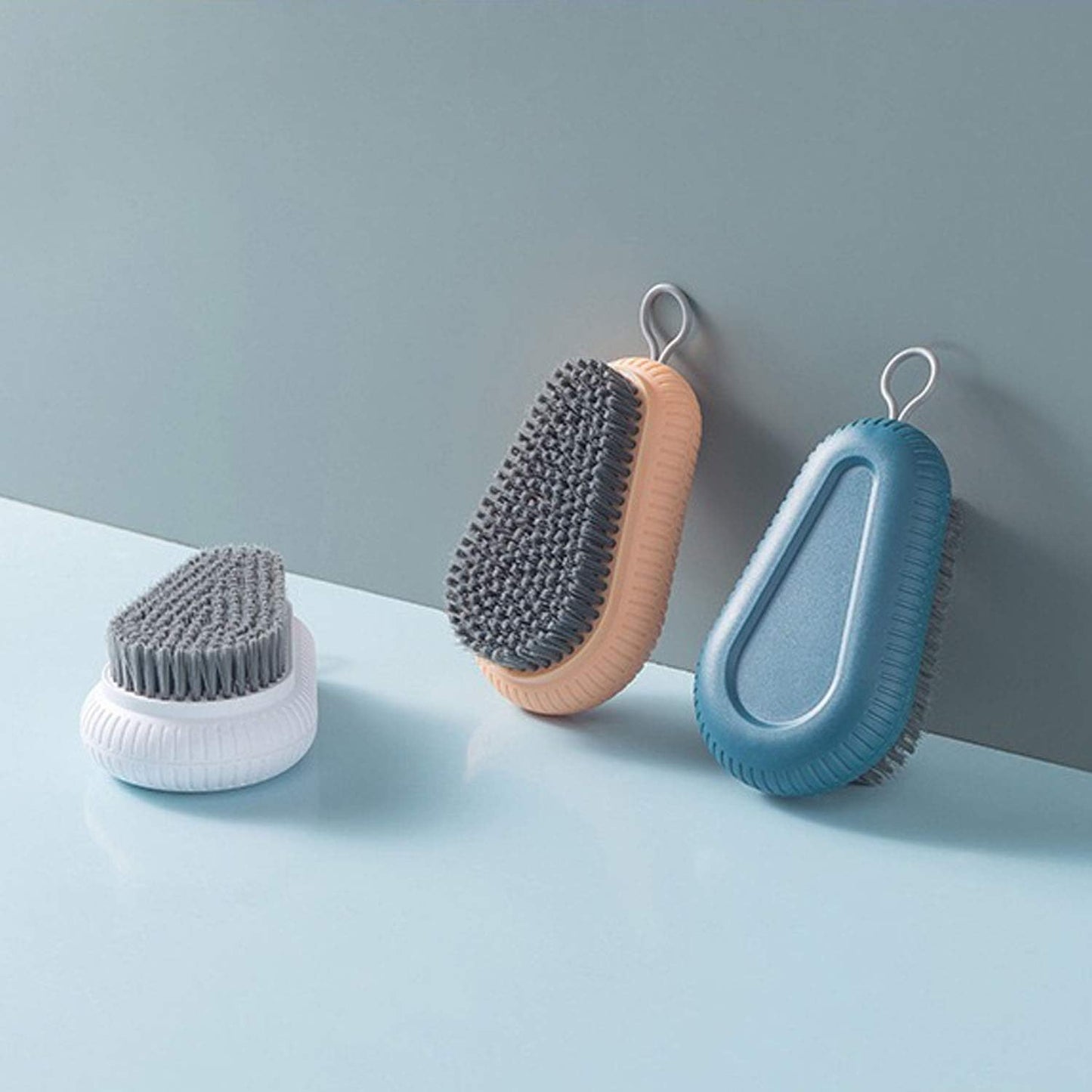 Cleaning Brush Soft Bristle Brush Laundry Scrub Brush Clothes Underwear Shoes Scrubbing Brush, Easy to Grip Household Cleaning Brushes Tool for Countertops Bathtubs (White)