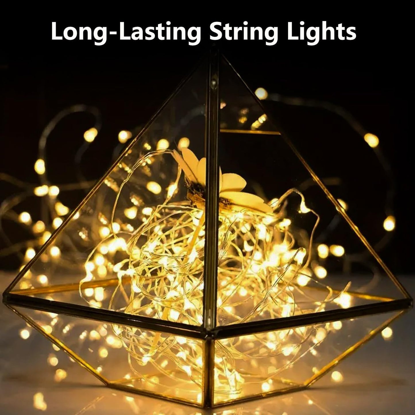 8-Pack Fairy Lights Battery Operated with Timer, Waterproof 16FT 50 LED String Lights Indoor Outdoor, Cuttable Starry Fairy Lights for Christmas Home Bedroom Wedding DIY Centerpiece Decor (Warm White)