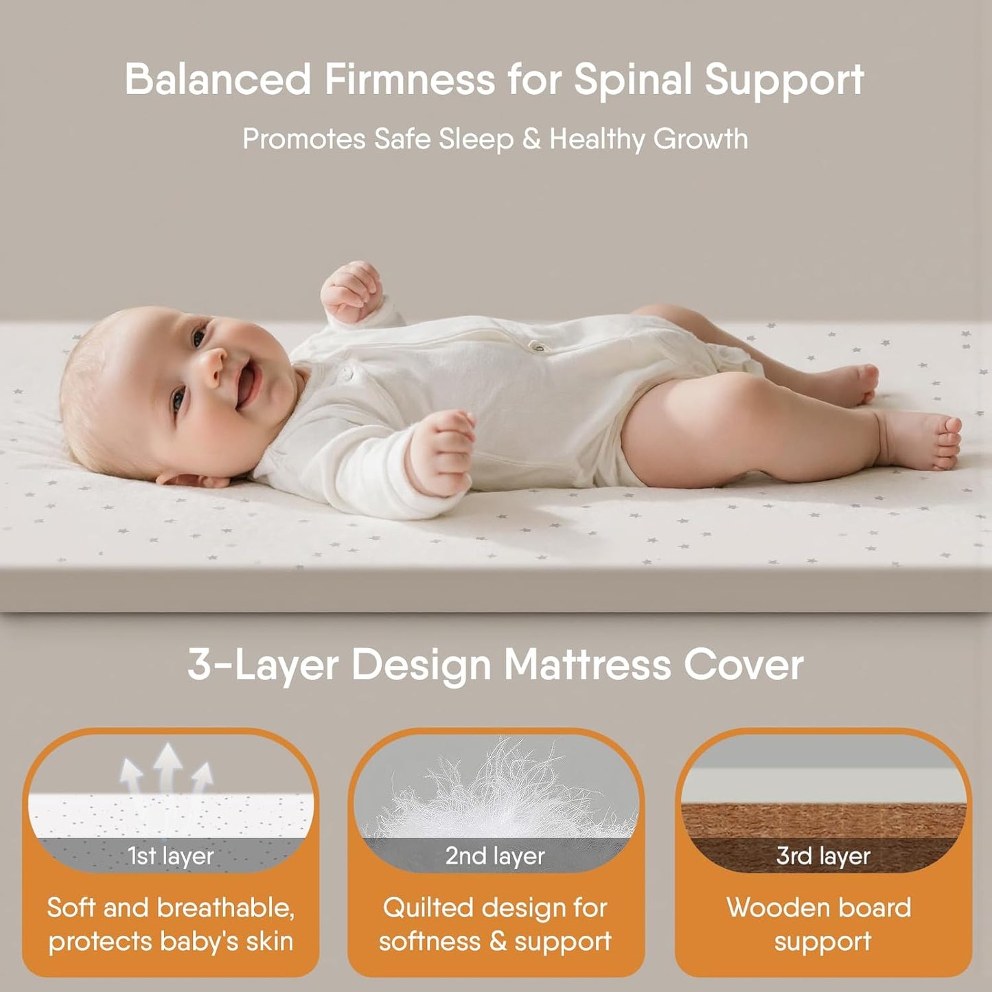 3-in-1 Baby Bassinet, Rocking Bassinet, Bedside Bassinet for Baby, Stable and Secure Bassinet Bedside Sleeper for Newborn & Infant, 6 Height Adjustable with Wheels, Mattress & Breathable Mesh (Khaki)