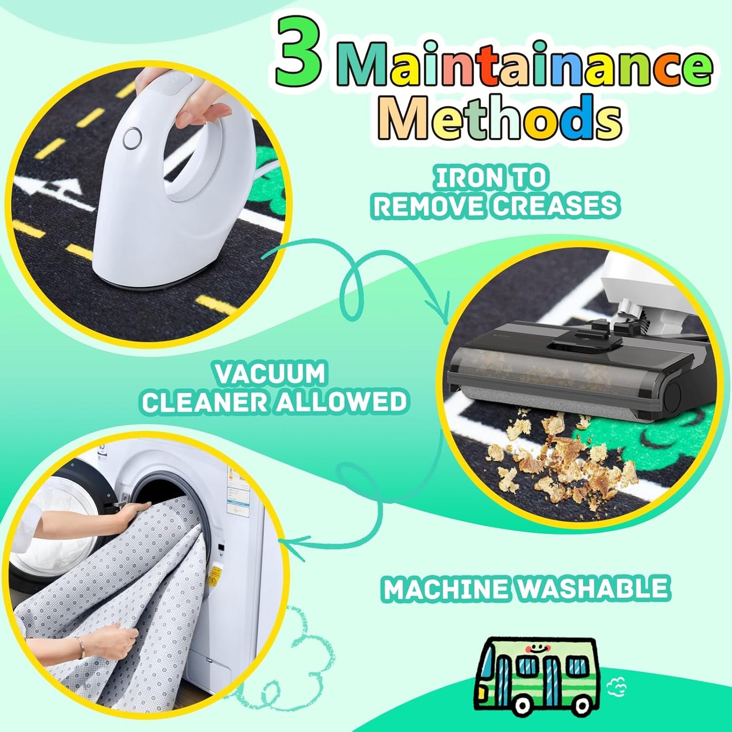 Kids Rug, Road Carpet for Kids with Combined City Road Traffic System, Car Rug and Airport Play Mat, 6x9 Ft Children’s Play Rugs for Playroom, Children’s City Traffic Map Fun Car Mat,Non-Slip