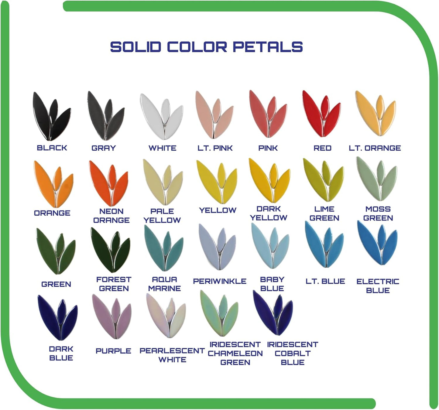 VerzTile Mosaic Tiles for Crafts - Petal Shaped Ceramic Tile Craft Hobbies & Art Projects 39 Color Options Endless Creativity DIY Design (Pearlescent White)