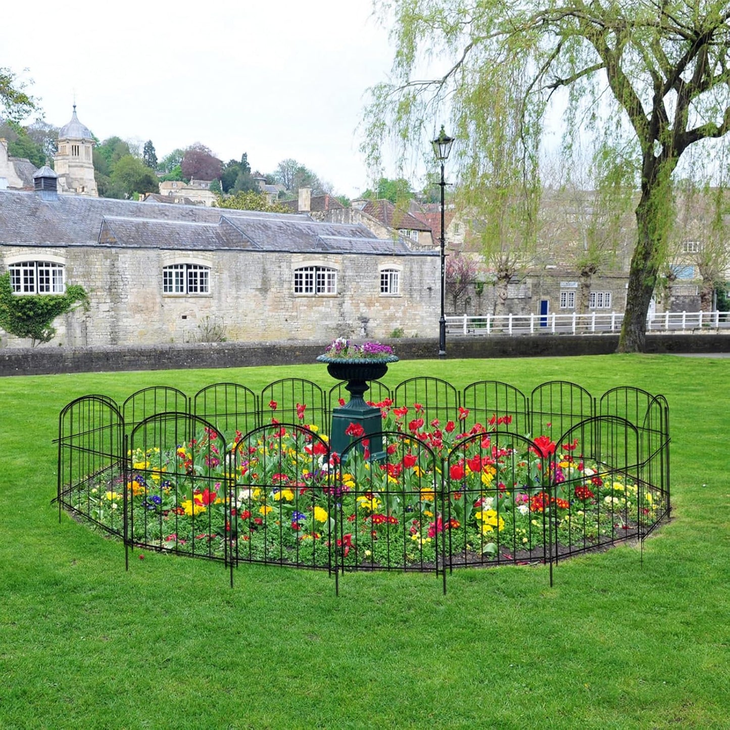 17in(H) x 26ft(L) Garden Fence Animal Barrier No Dig, 26 Panels Rustproof Small Metal Fencing, 1.5in Gap Fence Border, Outdoor Decorative Fence for Yard Dogs Rabbits