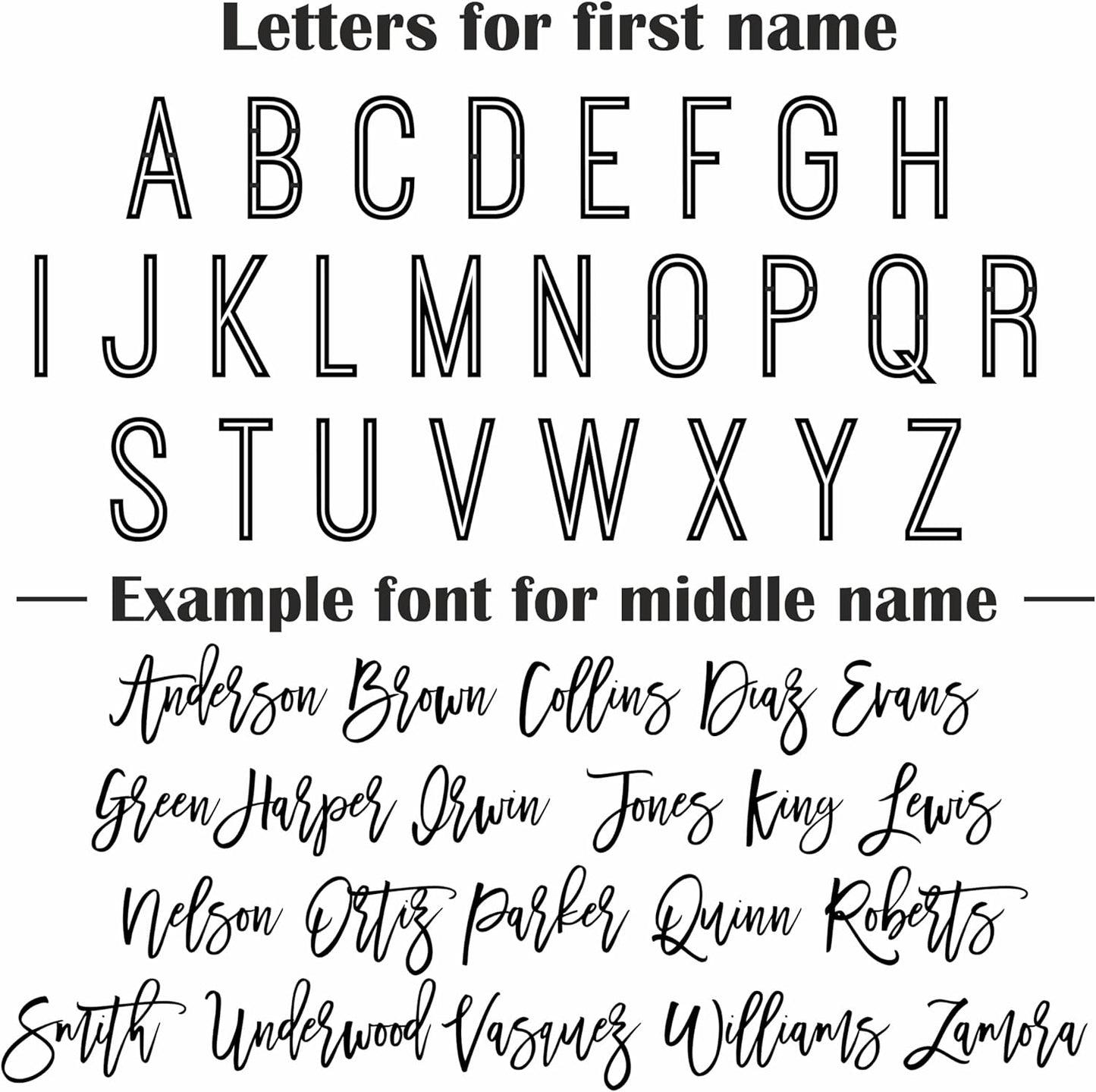 First and Middle Name Signs for Nursery Wooden Name Signs for Kids Room Personalized Name Sign