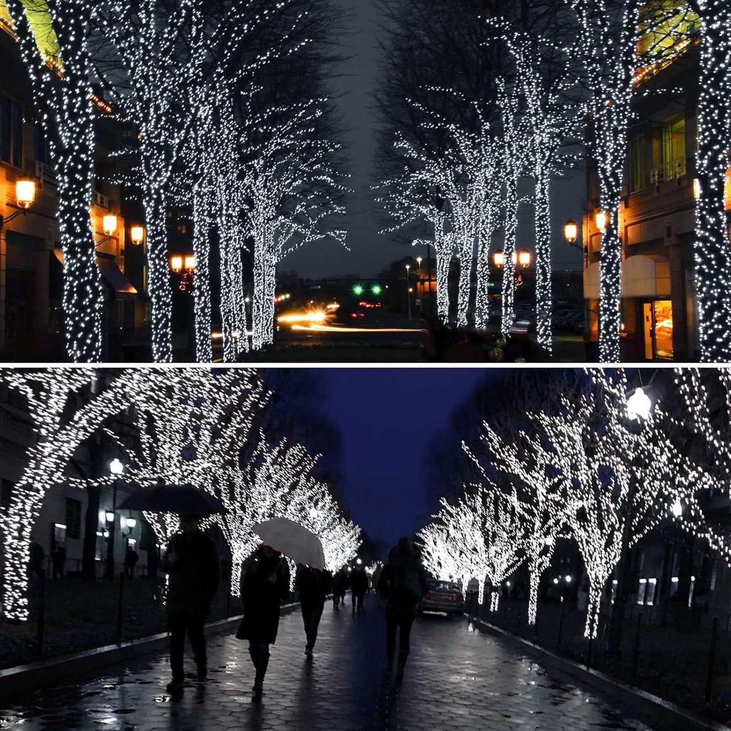 4 Pack Solar String Lights Outdoor, Extra-Long 400LED Solar Fairy Lights Waterproof, Outdoor Twinkle Light Silver Wire 8 Modes Fairy Light for Tree Garden Party Xmas Wedding Decor (Cool White)