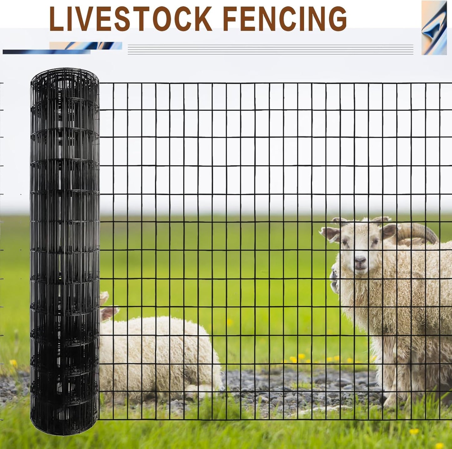 Tongmo 3 ft x 100 ft Black PVC Coated Welded Wire Fence, 16GA Garden Chicken Wire Fence Roll, Mesh Size 2" x 4" Hardware Cloth, Ideal for Yard Protection and Poultry Netting