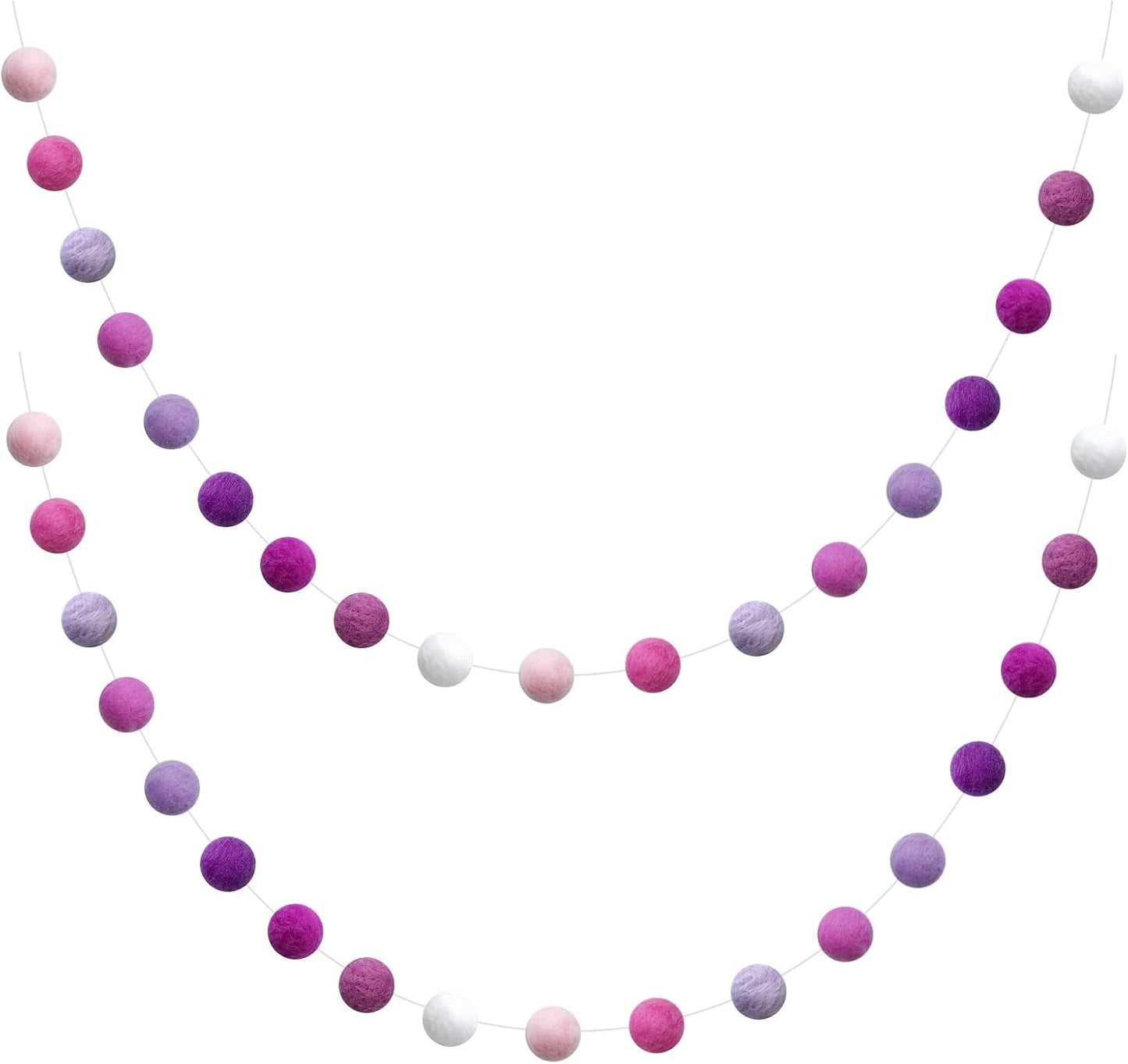 Felt Ball Garland Misscrafts 9.8 Feet 100% Wool Roving Pom Pom Garland 20mm Colorful for Baby Shower Grand Opening Party Festivals Room Decorations