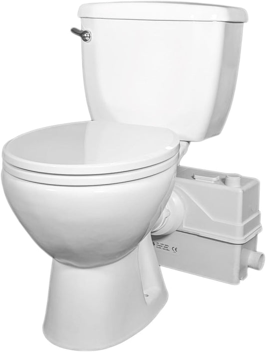 800W/1+HP American Round Macerating Toilet Kit with Macerator Pump for Basement Toilet System, 3-Piece Kit by Lift Assure