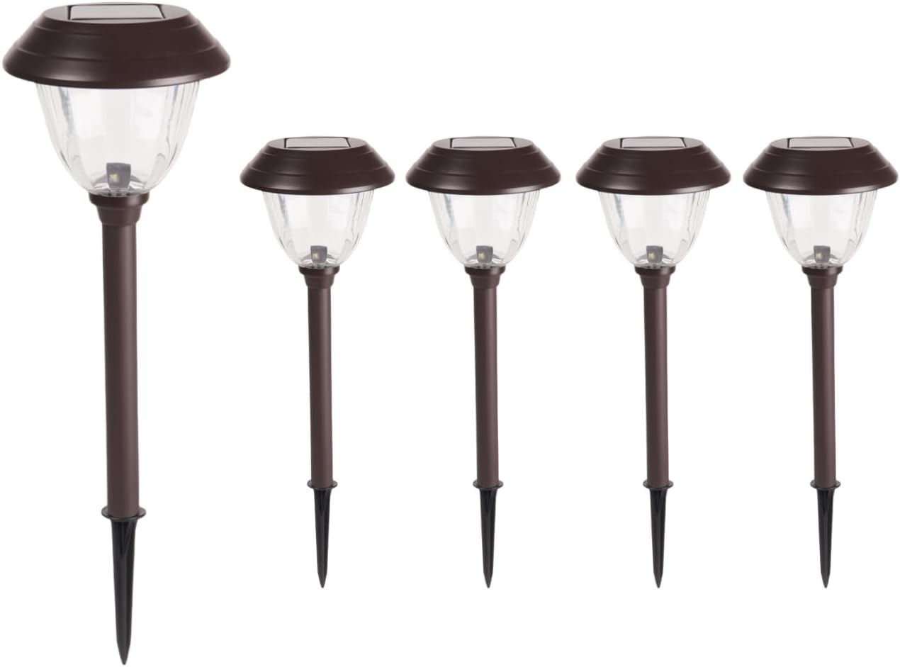 5 Pack Solar Path Lights,Waterproof Metal in Groud Outdoor Solar Light