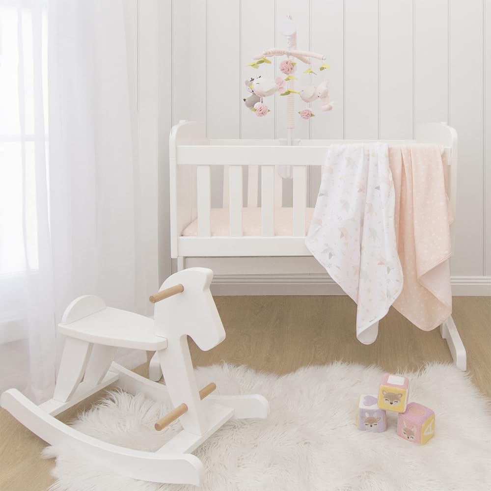 Living Textiles Baby Musical Mobile - Ava Birds | Crib Toy, Knitted Woodland Characters, Nursery Decor, Calming Soother with 12 Lullabies Essential and Perfect Toy for Boys Girls