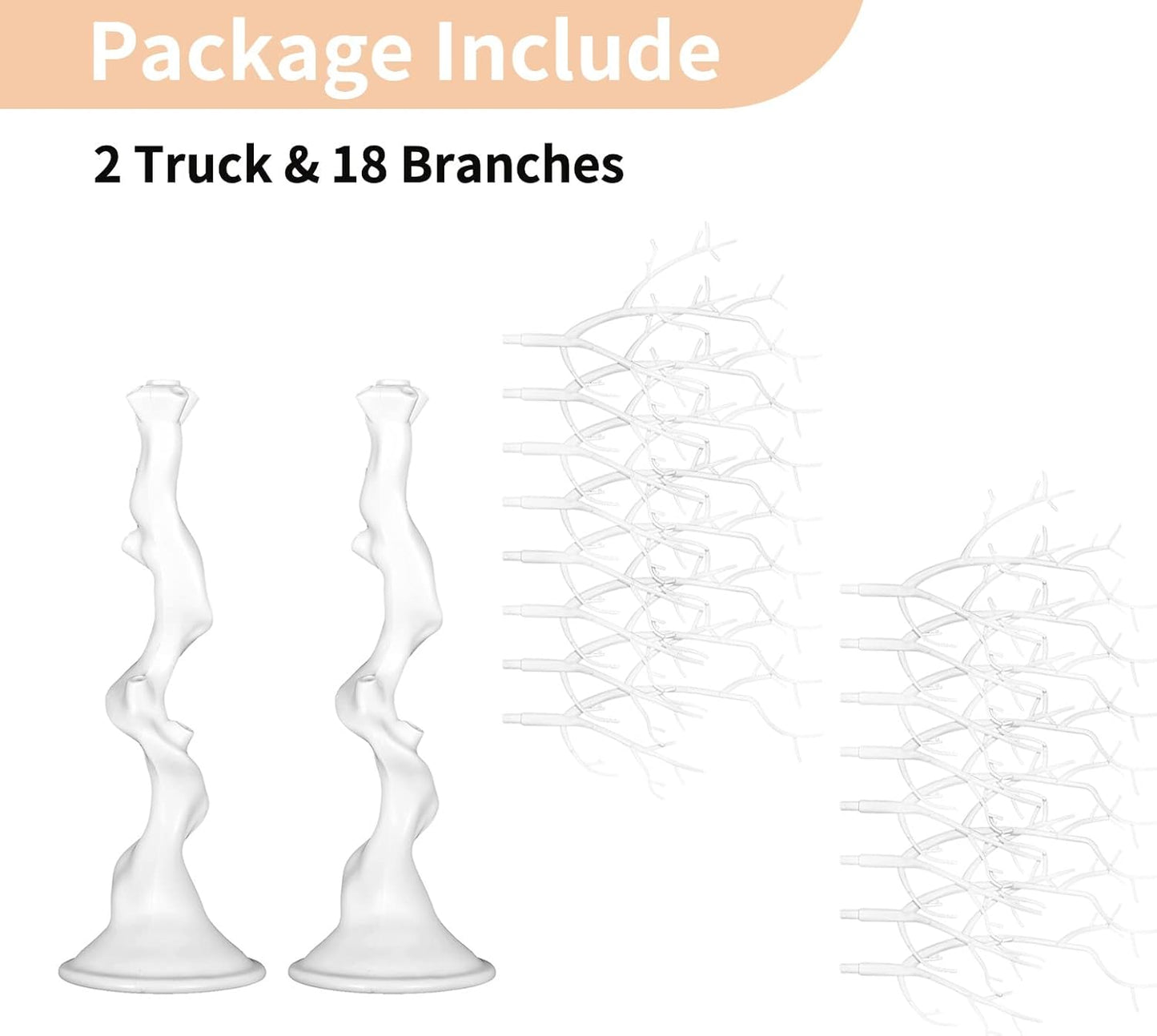 Nuptio Artificial Trees Decorative Trees: 2 Pcs White Twig Trees 22.8in Tall Halloween Decorations Wedding Centerpiece for Tables Fake Easter Tree for Christmas Thanksgiving Birthday Party Decor