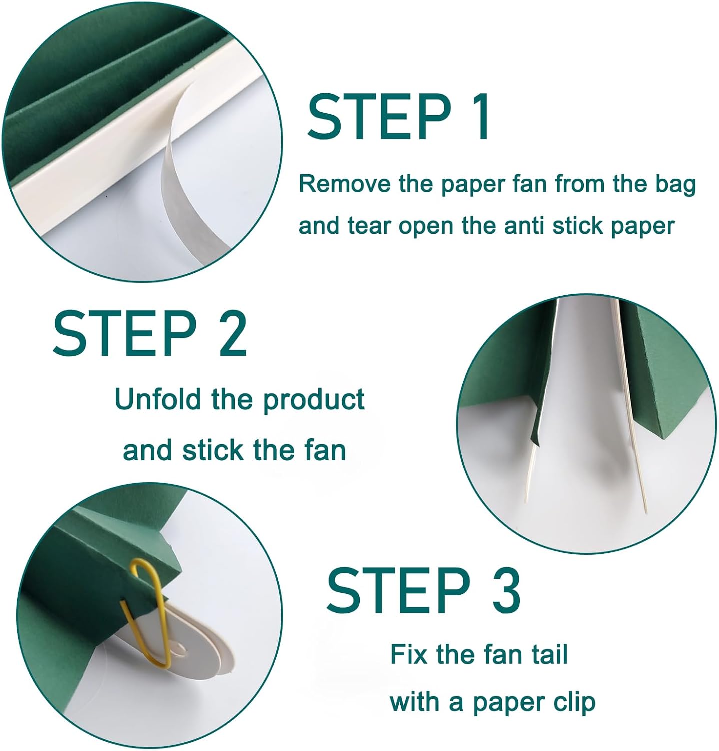 Green Birthday Decorations,DIY Green Paper Fans Hanging Decoration ,Party Supplies Party Fans 8in, Cactus Party Decorations,Wedding Graduation Events Accessories 30 Color DIY Set (Blackish Green)