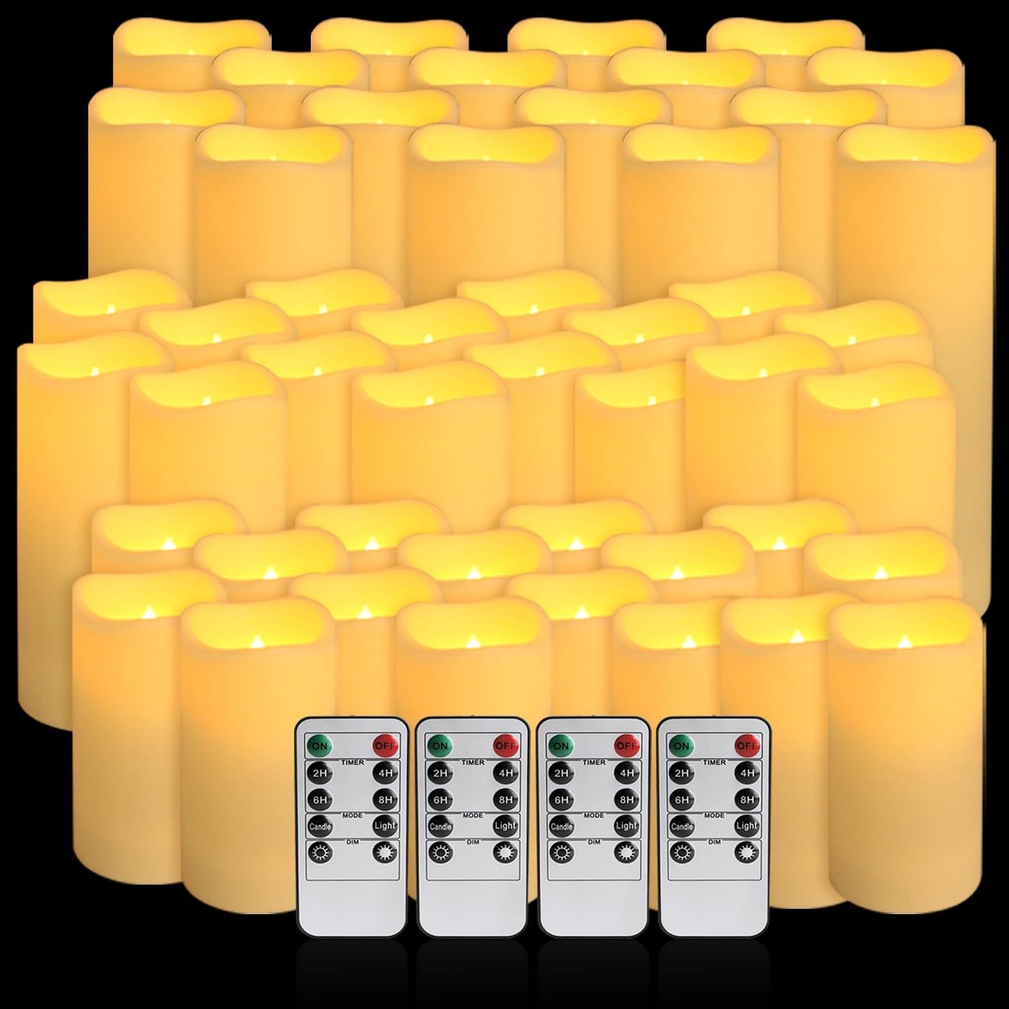 48-Pack LED Flameless Candles with Remote Control - Perfect for Home, Parties, and Special Occasions - Create a Magical Ambiance Effortlessly(Three Sizes)
