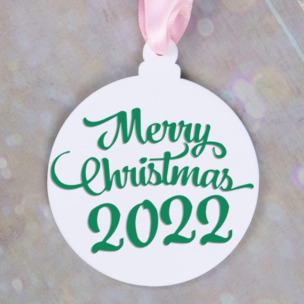 20pcs 4 Inch White Acrylic Christmas Ornaments Blanks - Unfinished Round Acrylic Ornaments for DIY Crafts & Hanging Decorations