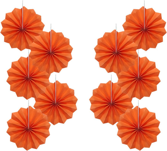 Orange Birthday Party Decorations,DIY Orange Paper Fans Hanging Decoration,8in Halloween Paper Fans,Halloween Decor,Fox Birthday Decorations Events Accessories 30 Color DIY Set (Orange)