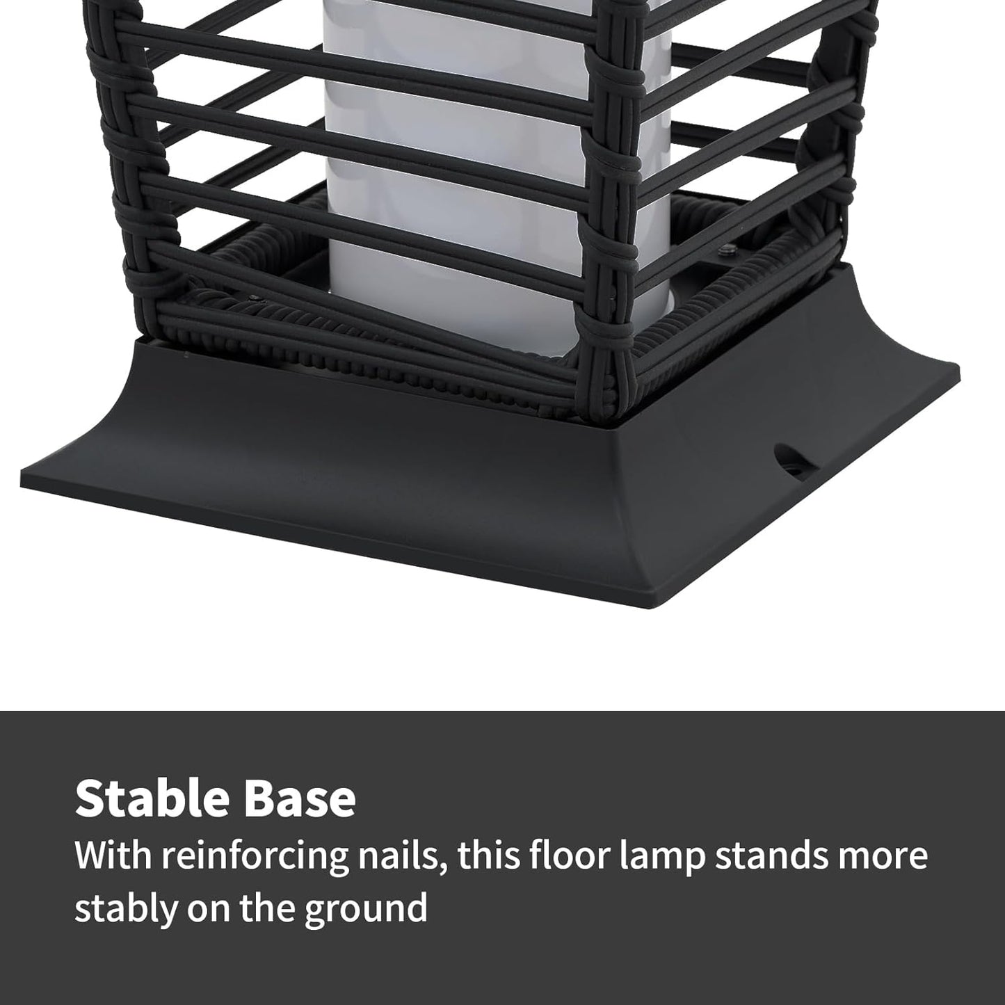 2 Pieces Outdoor Floor Lamp Weather-Resistant Outdoor Wicker Light Solar Powered Lantern Deck Lights for Patio Yard Garden