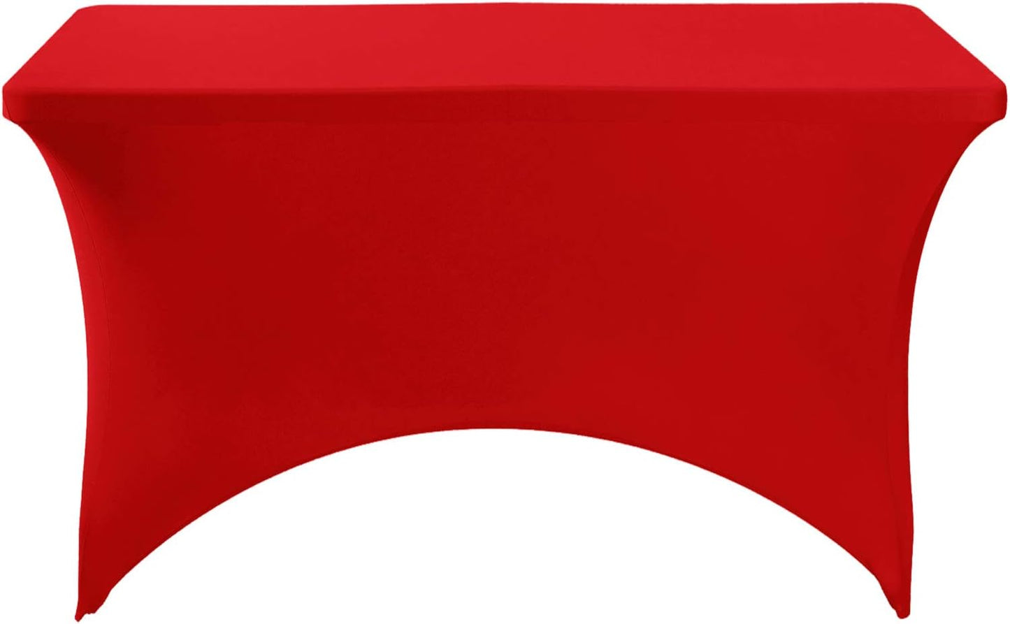 2Pack Spandex Table Cover for 4FT or 6ft or 8ft Table Universal Fitted Stretch Tablecloth for Party, Banquet, Wedding and Events-Red