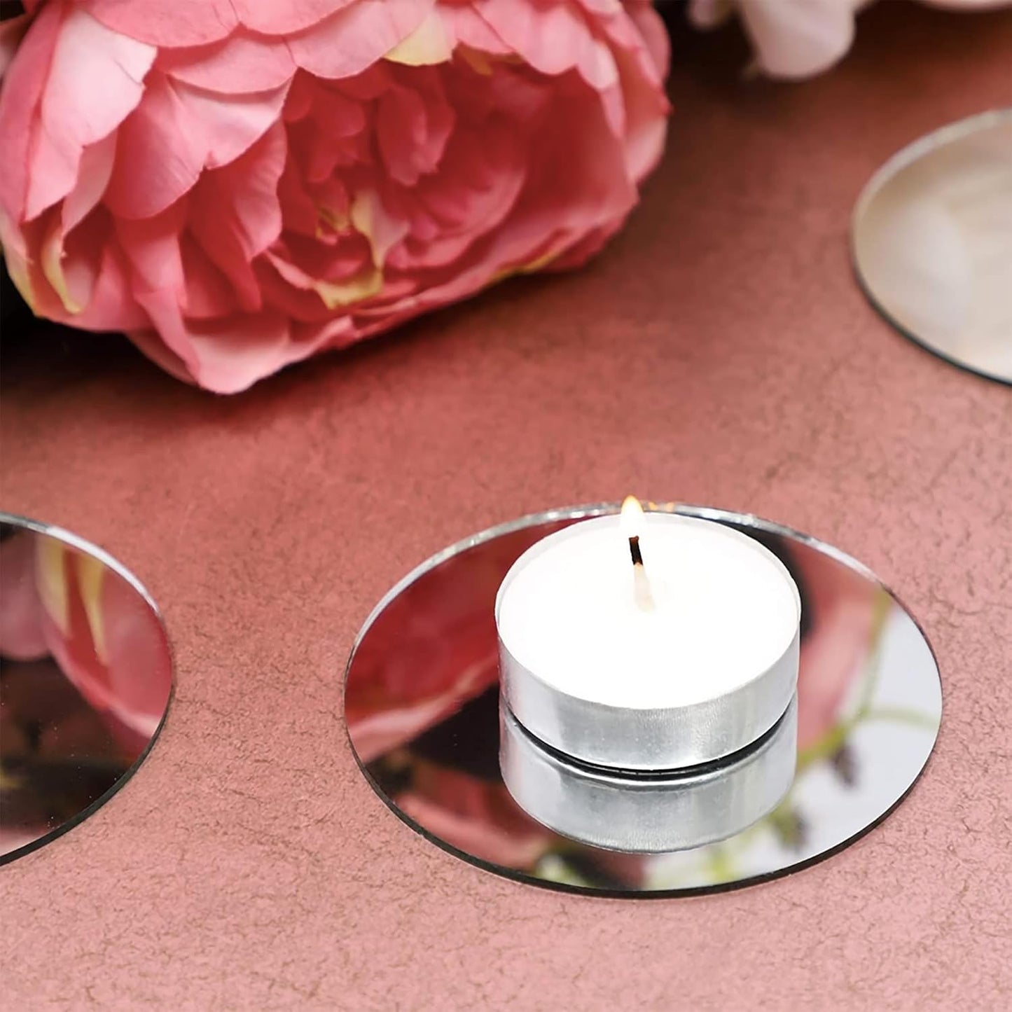 Juvale Glass Mirror Tiles for Crafts - 3 in, Round, Transparent, 50-Pack - Craft Mirrors for DIY & Home Decor