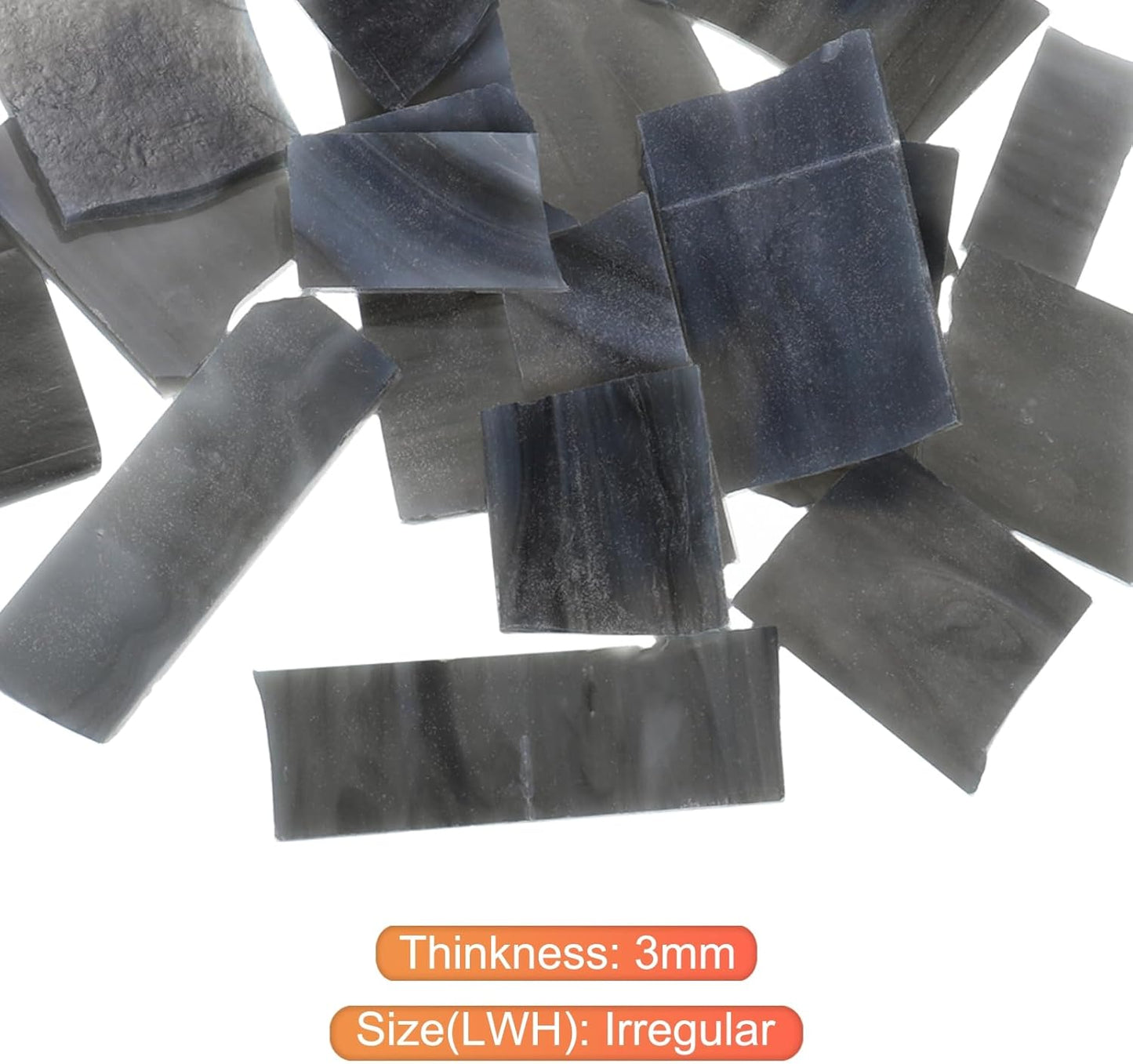 MECCANIXITY Set of 2 Glass Mosaic Tiles for Craft, Stained Glass Mosaic Tiles Bulk for Craft DIY Hobbies Art Project Ink Series