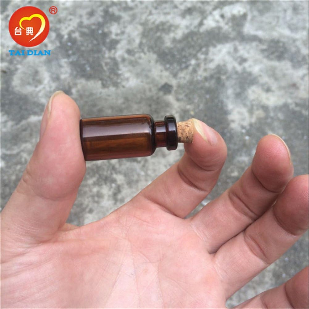 2ml Amber Glass Vials with Cork Empty Brown Tiny Glass Jars Mini Glass Bottles Vials Jars Containers 50units (50, 2ML)