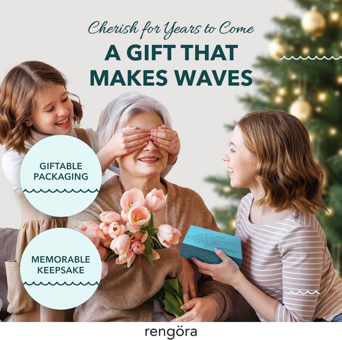 Hand-Painted Beach Christmas Ornament – Blue Sea Turtle Coastal Tree Decoration – Unique Nautical Christmas Ornament – Stocking Stuffer Gift for Ocean & Sea Life Lovers