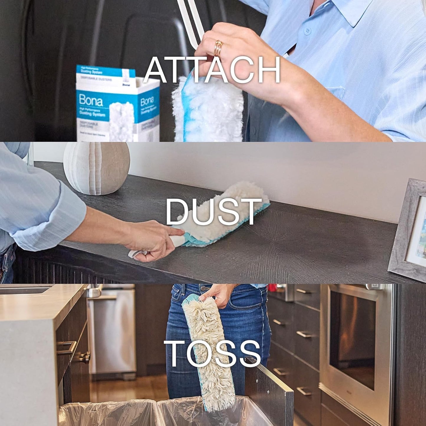 Bona Disposable Duster Refills - 5 Pack - High Performance Dusting System - Microfiber Dusters Remove Dust and Pet Hair for Quick Spot Cleaning