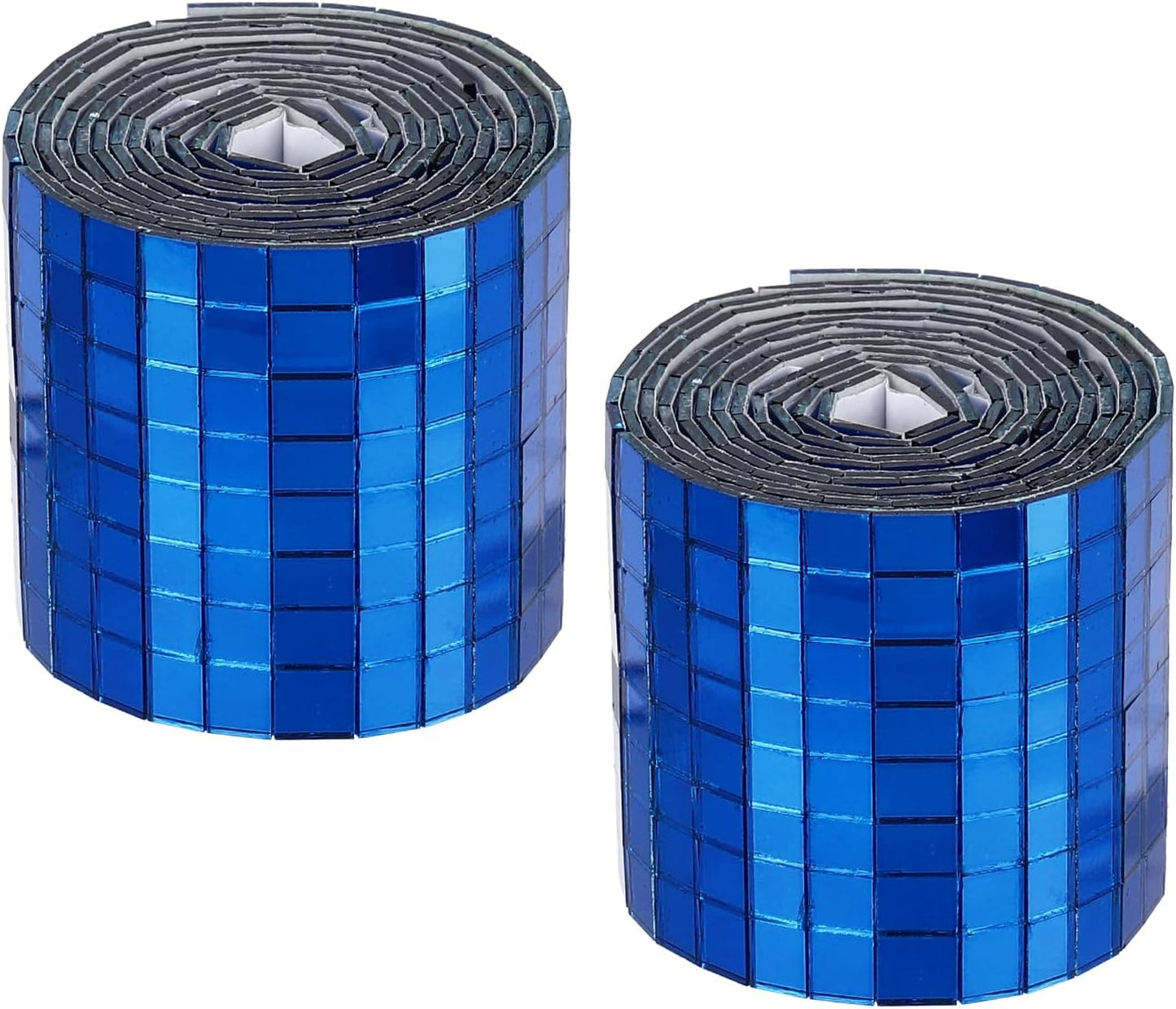 MECCANIXITY Self Adhesive Glass Mirror Mosaic Tiles 3200 Pcs 5 x 5 mm Disco Tiles for Craft Decoration Glass Mirror Disco Ball Blue 2 Pcs