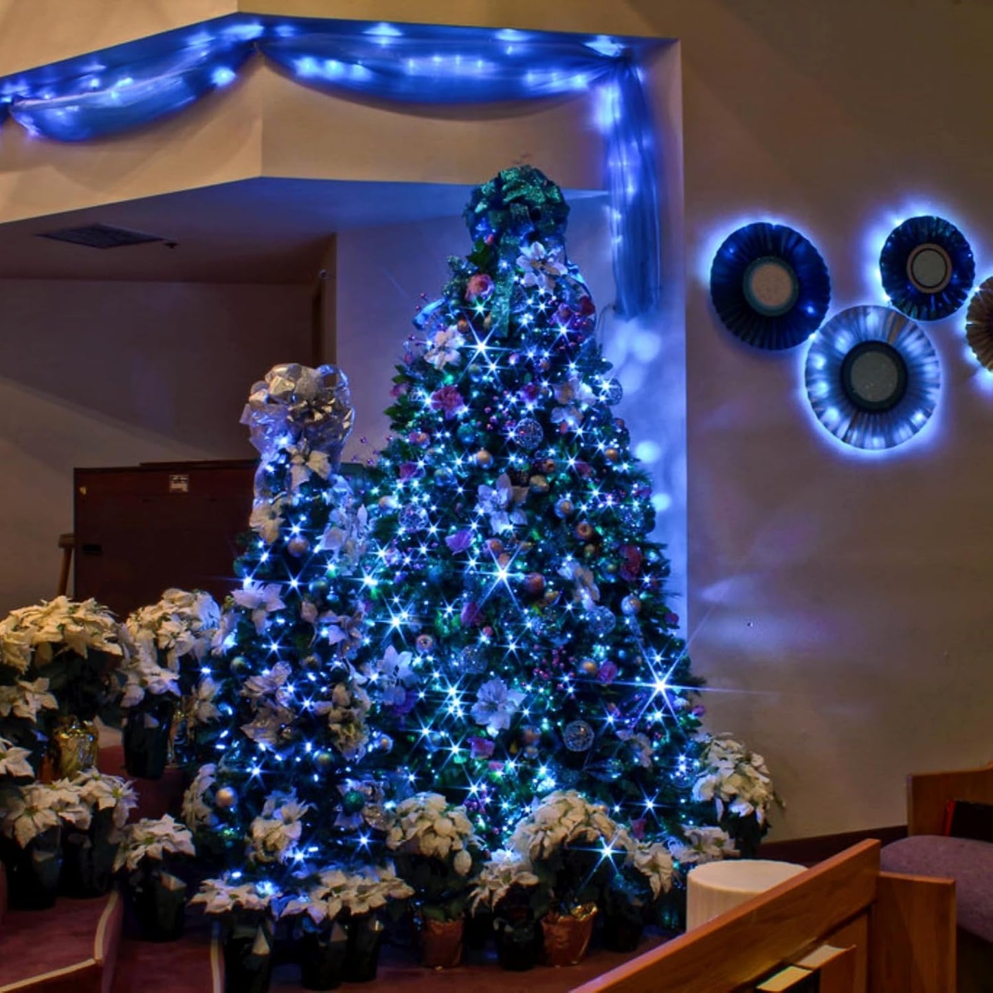 3 Pack Fairy Lights Battery Operated with Remote Control Timer, 26 FT 80 LED String Lights Outdoor Indoor Decoration, 8 Modes Twinkle Lights for Christmas Party Wedding Birthday Bedroom Décor (Blue)