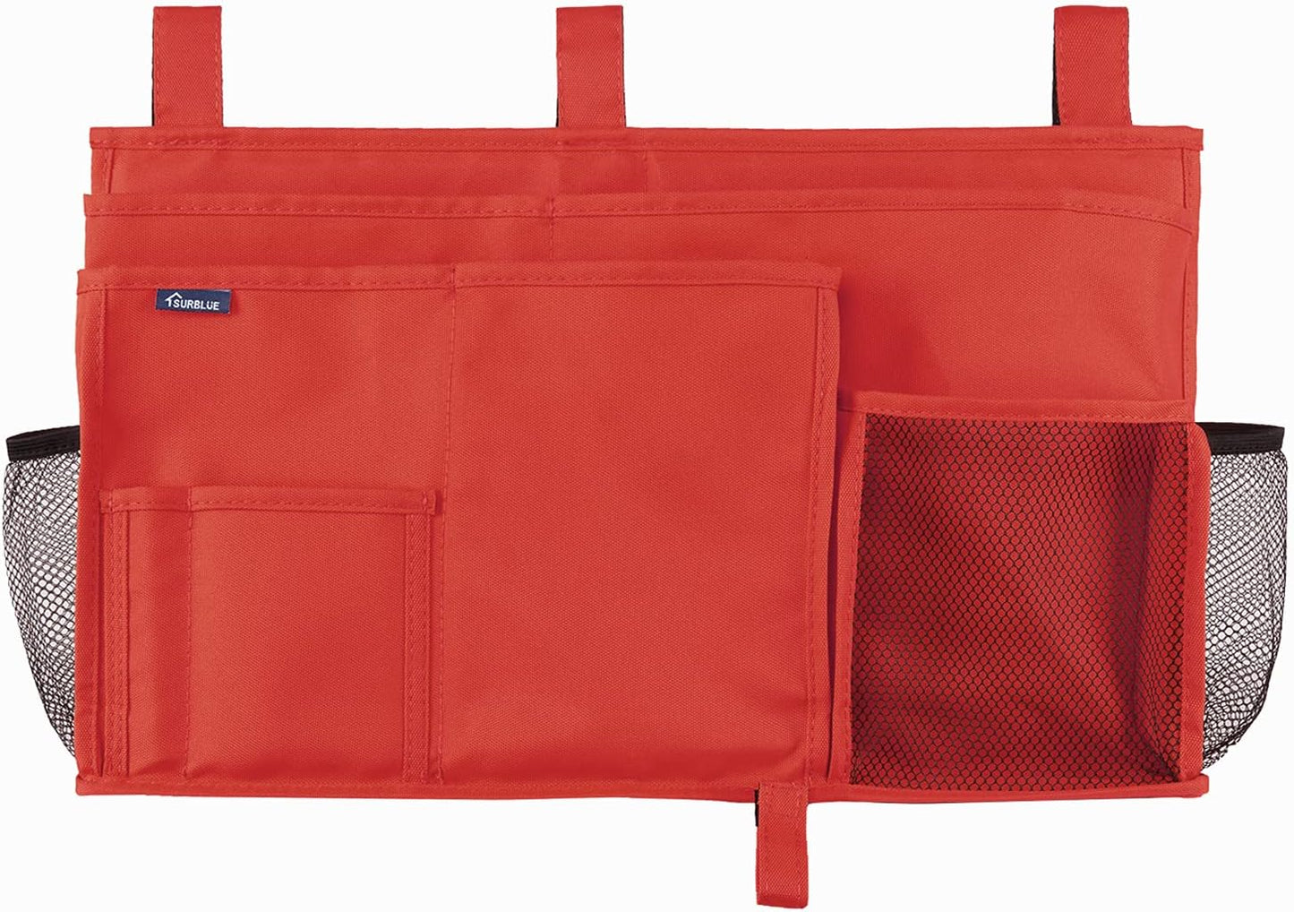 Surblue Caddy Hanging Organizer Bedside Storage Bag for Bunk and Hospital Beds, Red, L