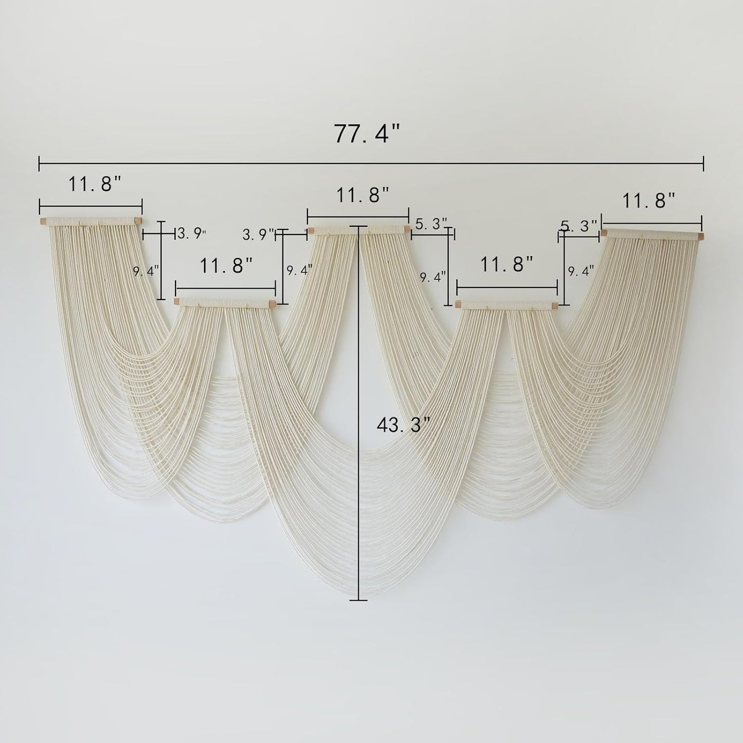 IOWER Macrame Wall Hanging Large Wall Home Decor Modern Fiber Wall Art Geometric Decoration Headboard Living Room Bedroom Backdrop