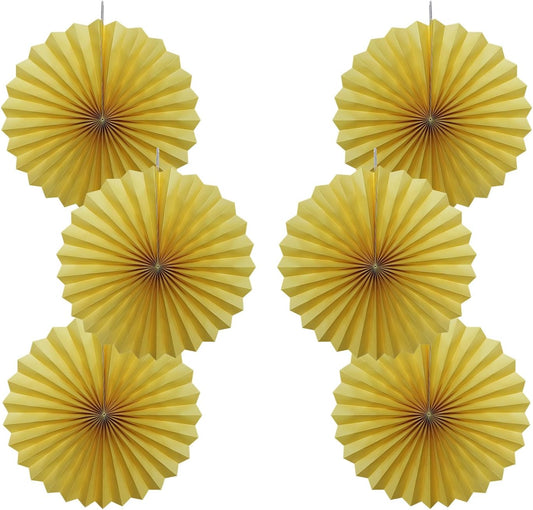 Yellow Birthday Decorations,DIY Yellow Paper Fans Hanging Decoration ,Party Supplies Party Fans 16in, Wedding Graduation Events Accessories 30 Color DIY Set （Yellow）