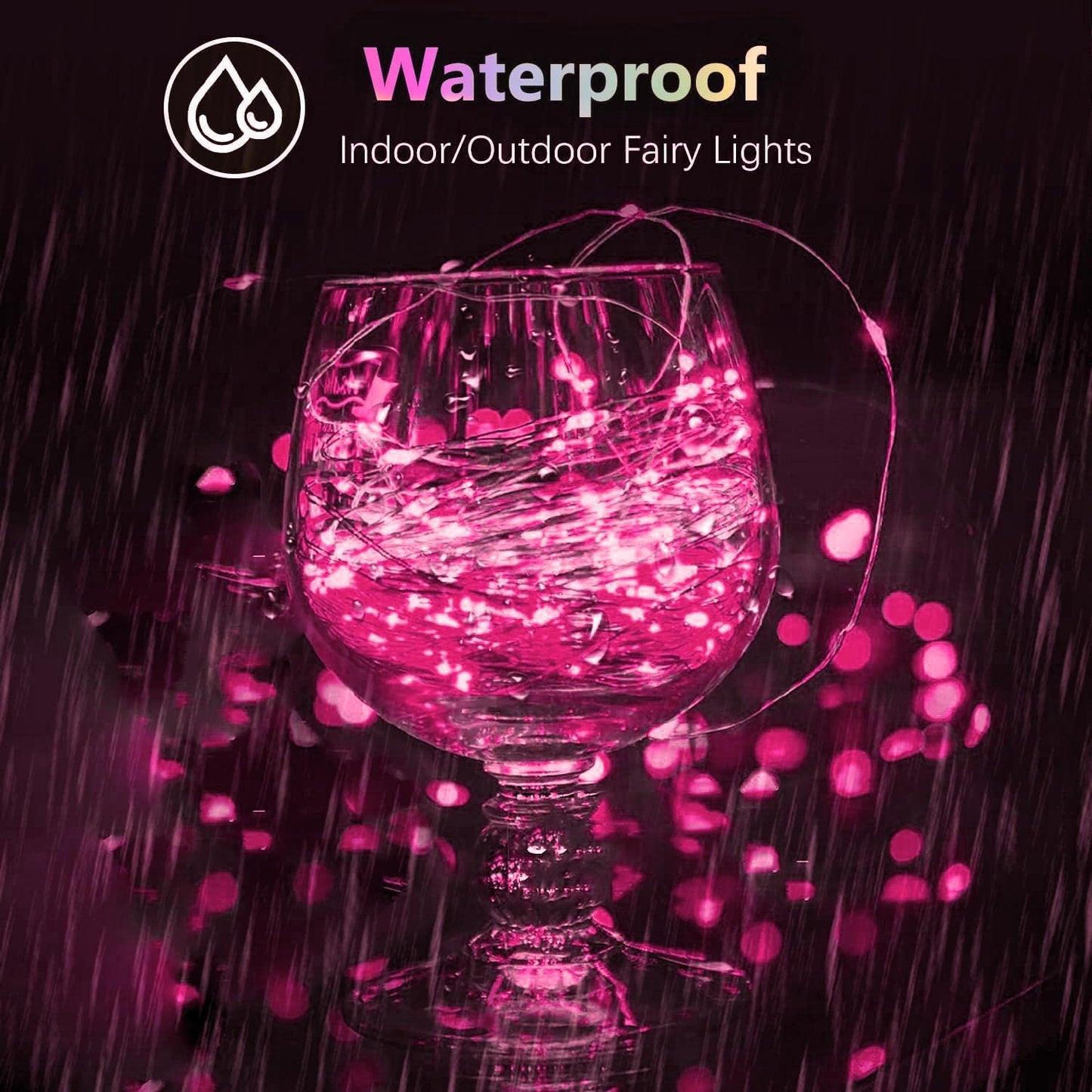 4 Pack 20FT 60LED Fairy Lights Battery Operated, Mother's Day String Light with Timer Waterproof, Battery Twinkle Lights for Girl's Bedroom Wedding Anniversary Decorations (Pink)