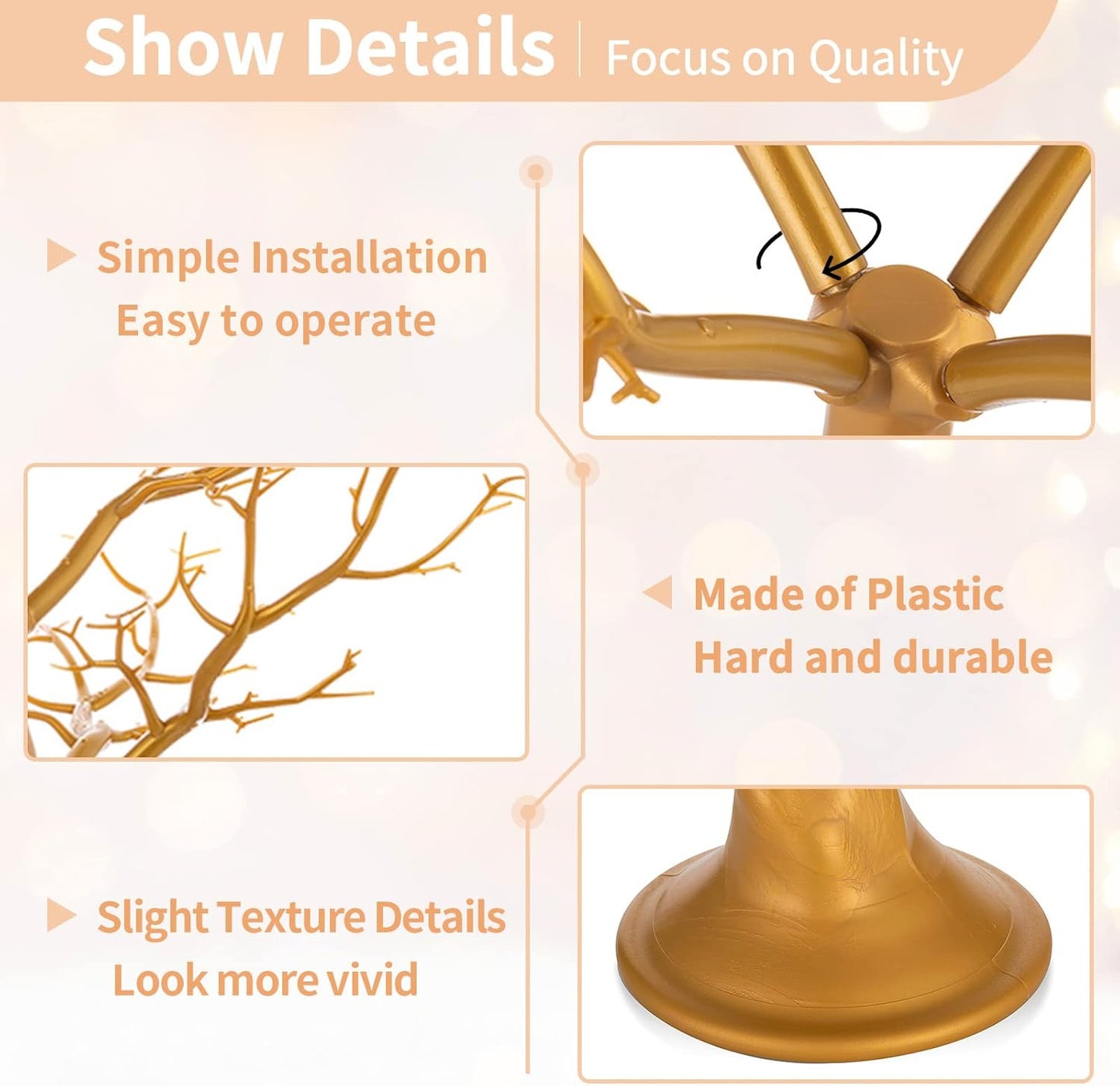 Nuptio Tree Branch Centerpieces for Weddings 30"/76cm Tall Manzanita Trees Centerpiece Tree Branches for Birthday Party Event Tabletop Decorations (1 Pc)