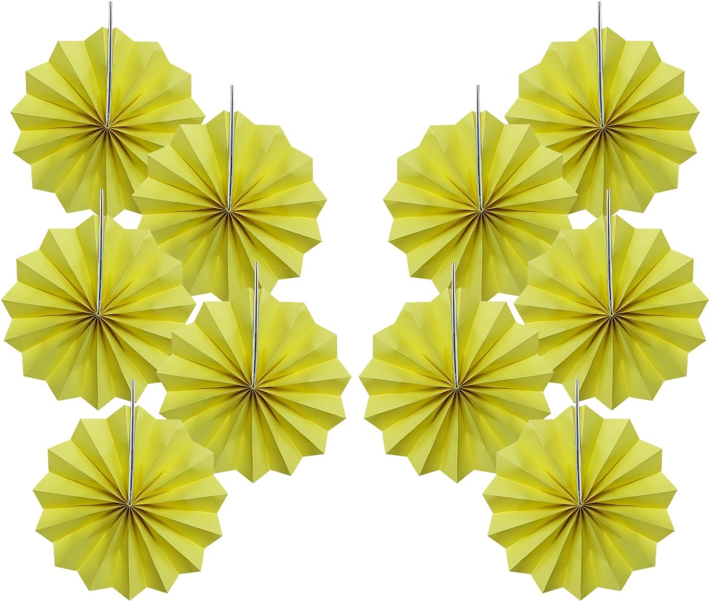 Yellow Party Decorations,Paper Decorations for Party,Lemon Decorations Party Paper Fans Bulk 8in,Anniversary Decorations for Part 30 Color DIY Set （Lemon Yellow）