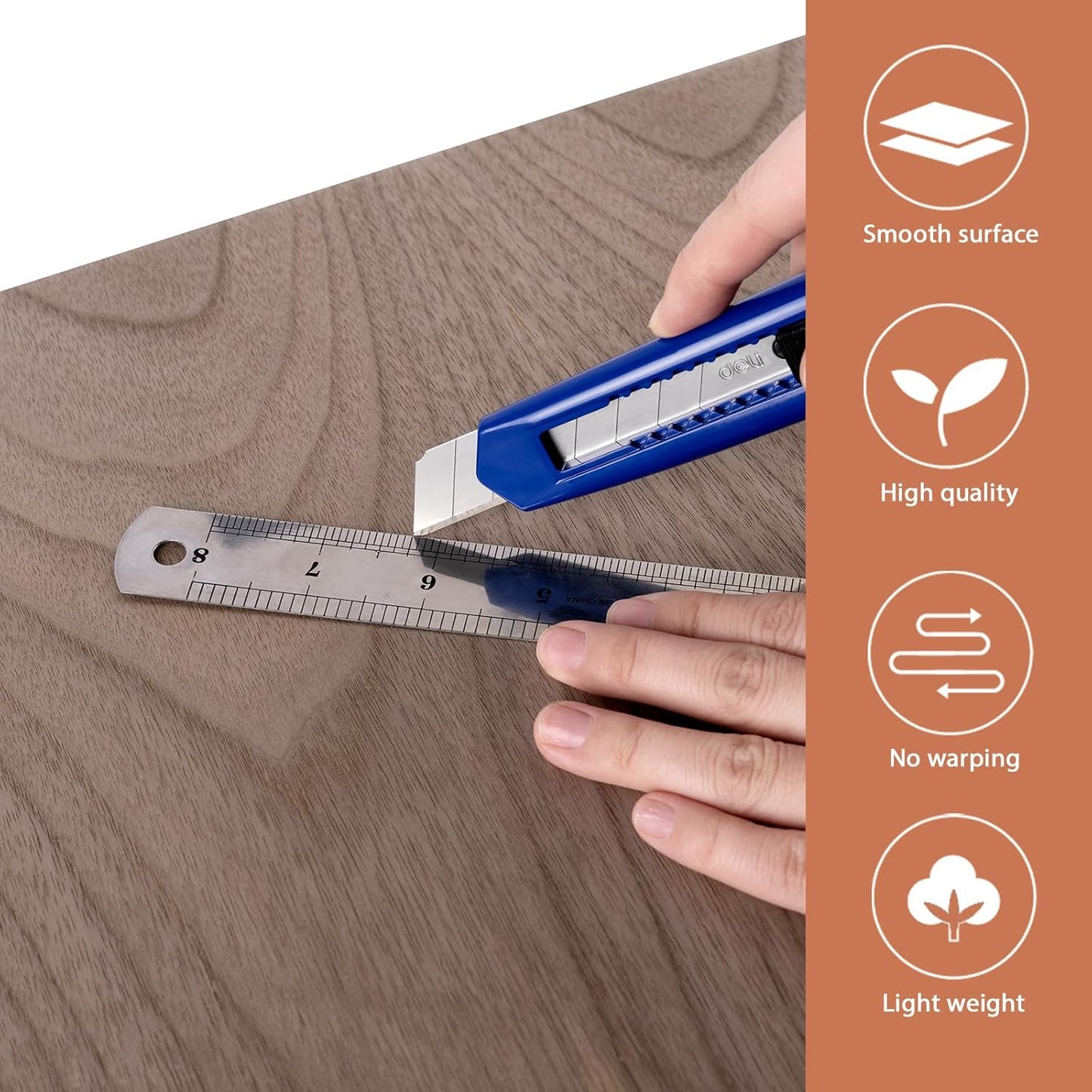 10 Pack Walnut Plywood Sheets 12x12x1/8 Inch,3mm Plywood for Laser Cutting&Engraving,Unfinished Wood for Crafts,Wood Burning,Architectural Models.