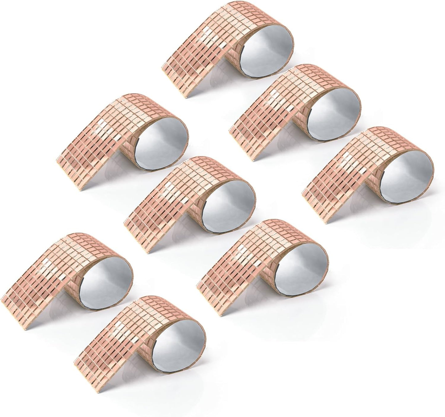 LONGKING 3776 Pieces Self-Adhesive Mirror Tiles, Square Mirror Stickers Mosaic Tiles, Glass DIY Craft Decoration, Disco Ball Tiles(Rose Gold)