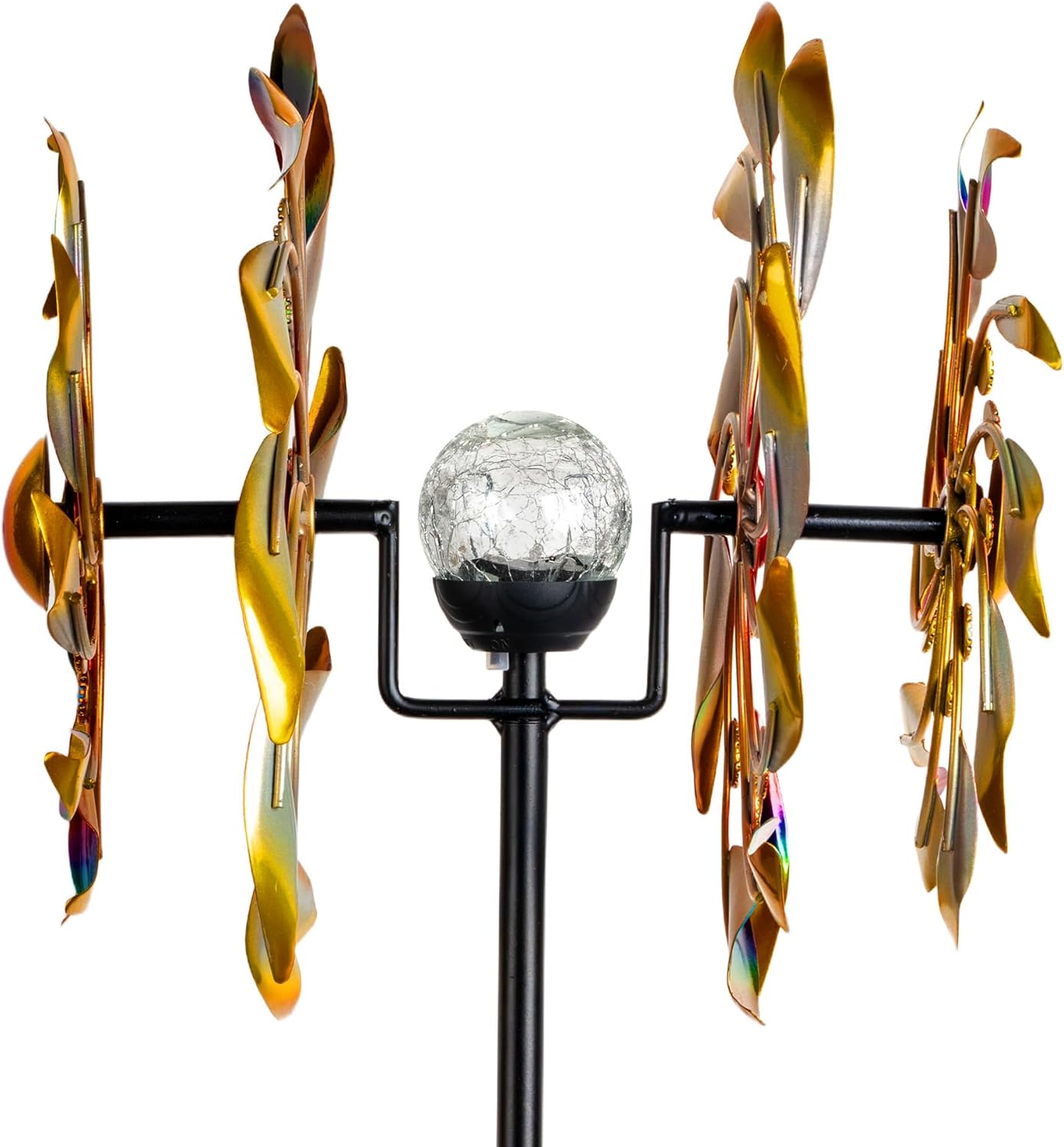 54'' Wind Spinners Outdoor Solar Garden Decor Light - Unique Gemstone Colorful Windmill, Durable Waterproof Design for Garden, Lawn, Patio