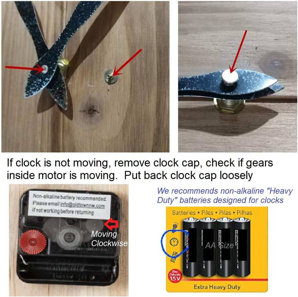 24" Coastal Wall Clock - Metal & Solid Wood Noiseless Weathered Beach Blue Wall Clock (Coastal Blue, 24-inch)