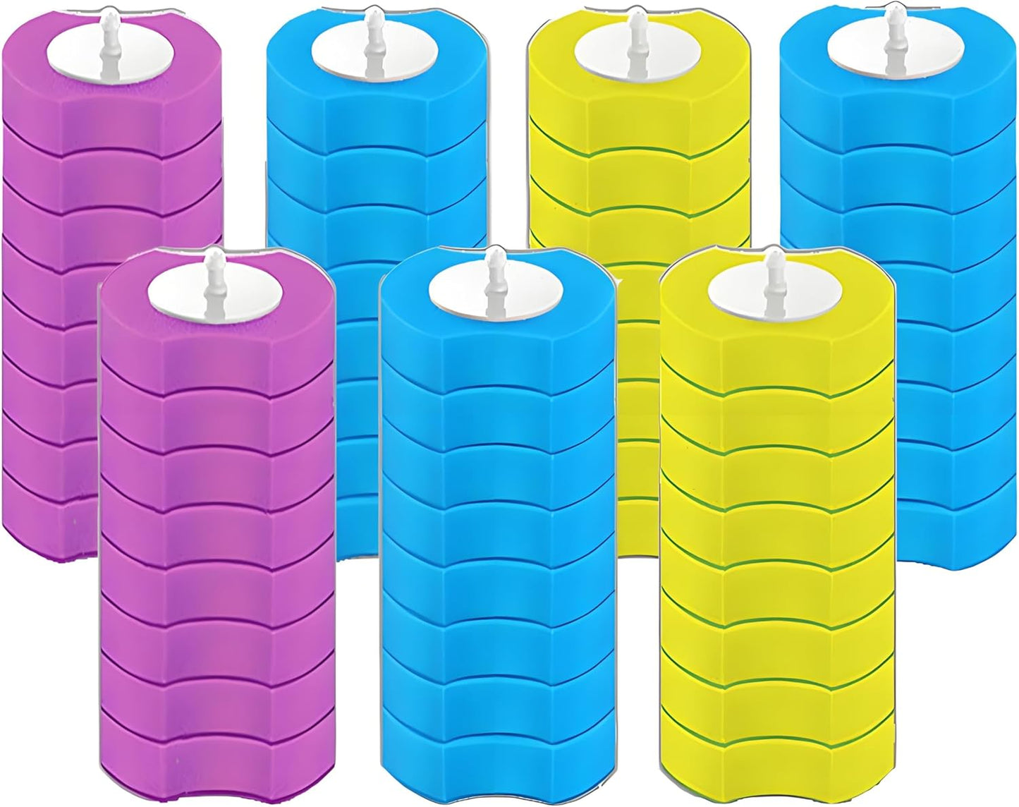 56 Count Toilet Bowl Wand Refills, KIRIKIT Wall-Mounted Disposable Toilet Cleaner Brush Heads for Bathroom Toilet Scrubber Cleaning Accessories, Lavender, Lemon, Ocean