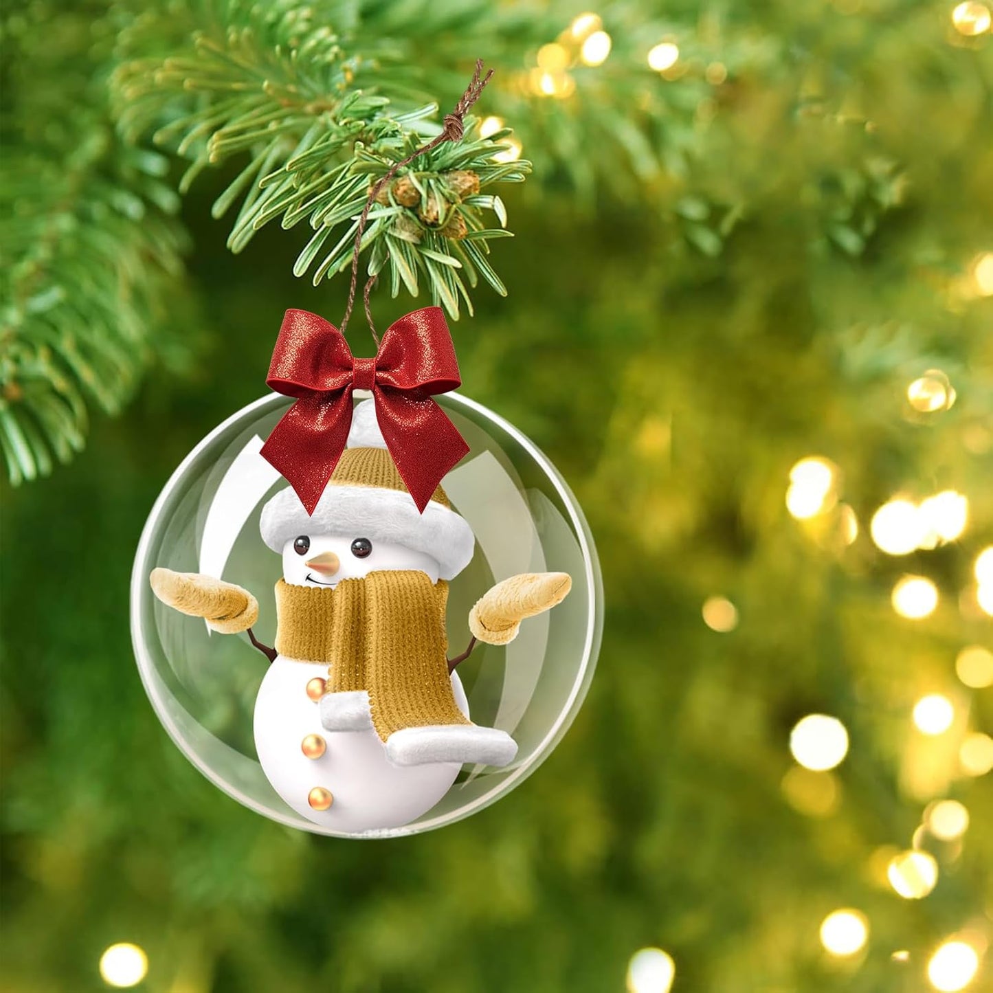 20PCS Christmas Ornaments,6CM Clear Plastic Ornaments Balls,Clear Christmas Ornament for Crafts,Acrylic Fillable Xmas Tree Ornament Balls for DIY,Wedding,Parclearty and Valentine's Day (M-6CM)