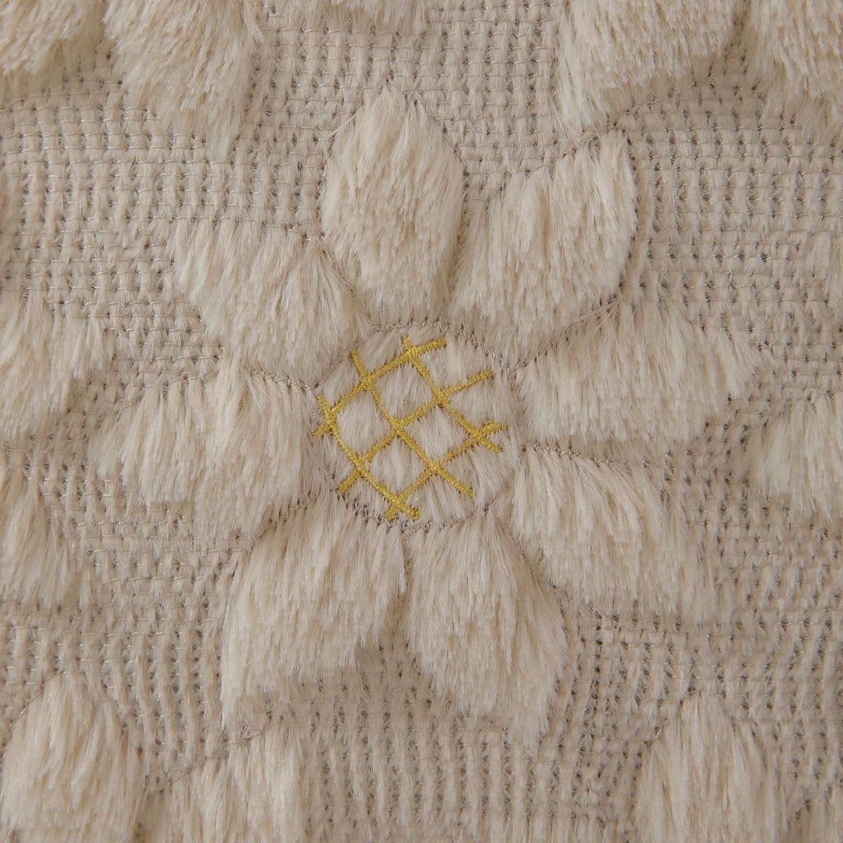 DFXSZ Spring Summer Pillow Covers 16x16 inch Set of 2 Farmhouse Decor Yellow Flower Heart Sunflower Beige Soft Plush Faux Fur Jacquard Throw Pillows for Sofa Holiday Spring Home Decor PTK024E16