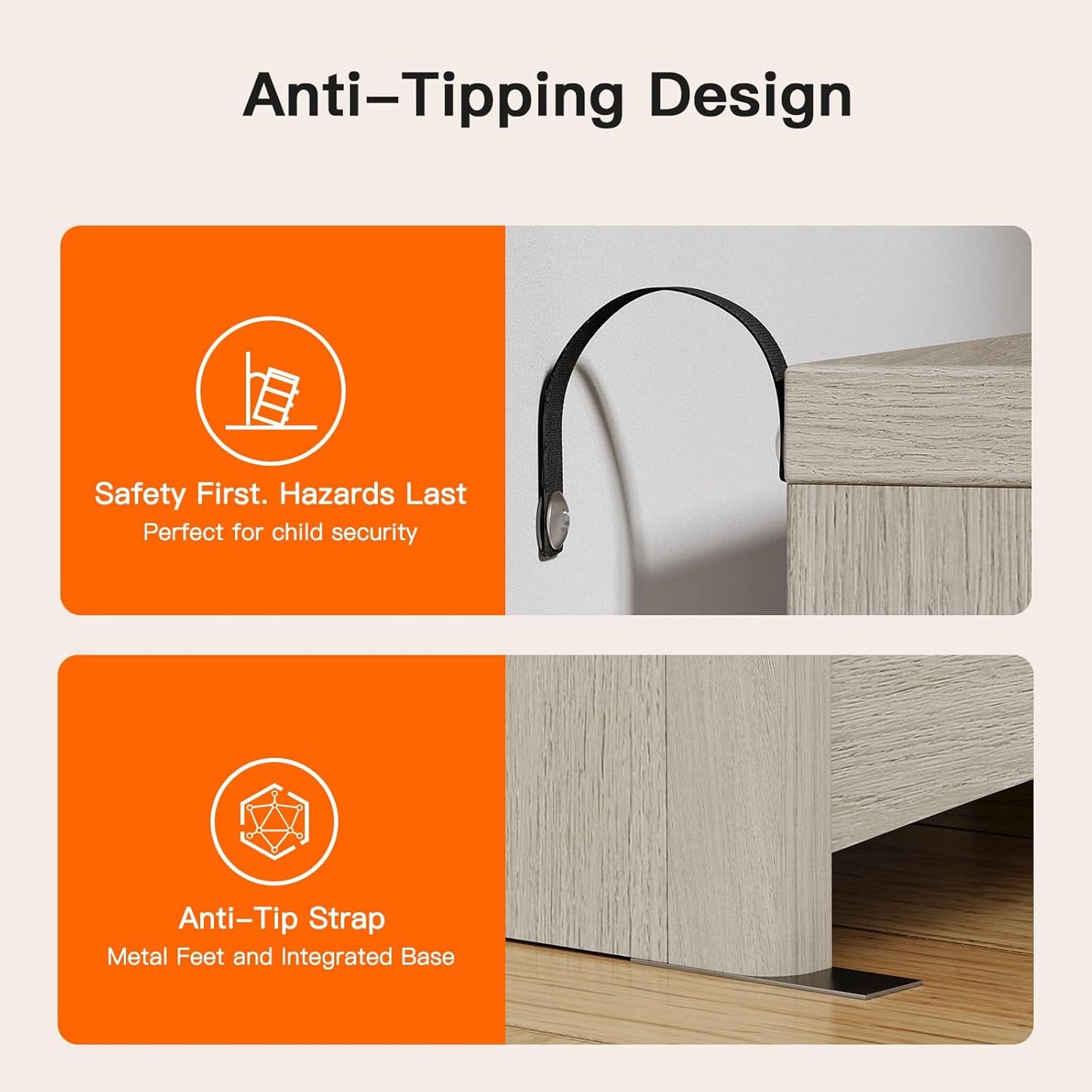 Pipishell Fluted 6 Drawers Dresser for Bedroom, 47" Wooden Drawers with Metal Handle, Dressers with Round Corner Design, Closet Storage Organizer for Bedroom, Hallway, Grey