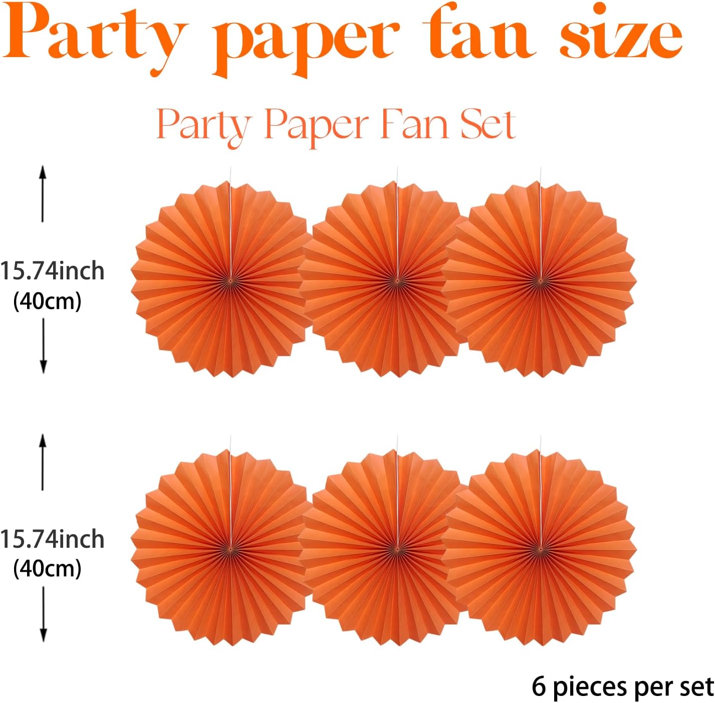 Orange Birthday Party Decorations,DIY Orange Paper Fans Hanging Decoration,16in Halloween Paper Fans,Halloween Decor,Fox Birthday Decorations Events Accessories 30 Color DIY Set (Orange)
