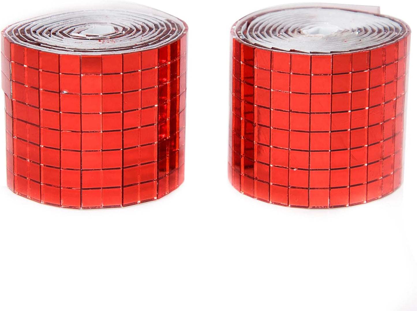 Red Self-Adhesive Glass Mirror Mosaic Tiles, 5 x 5 mm Square, 3200 Pieces, Disco Ball Tiles for DIY Craft, Interior, Art Collage, Card Making, Cups