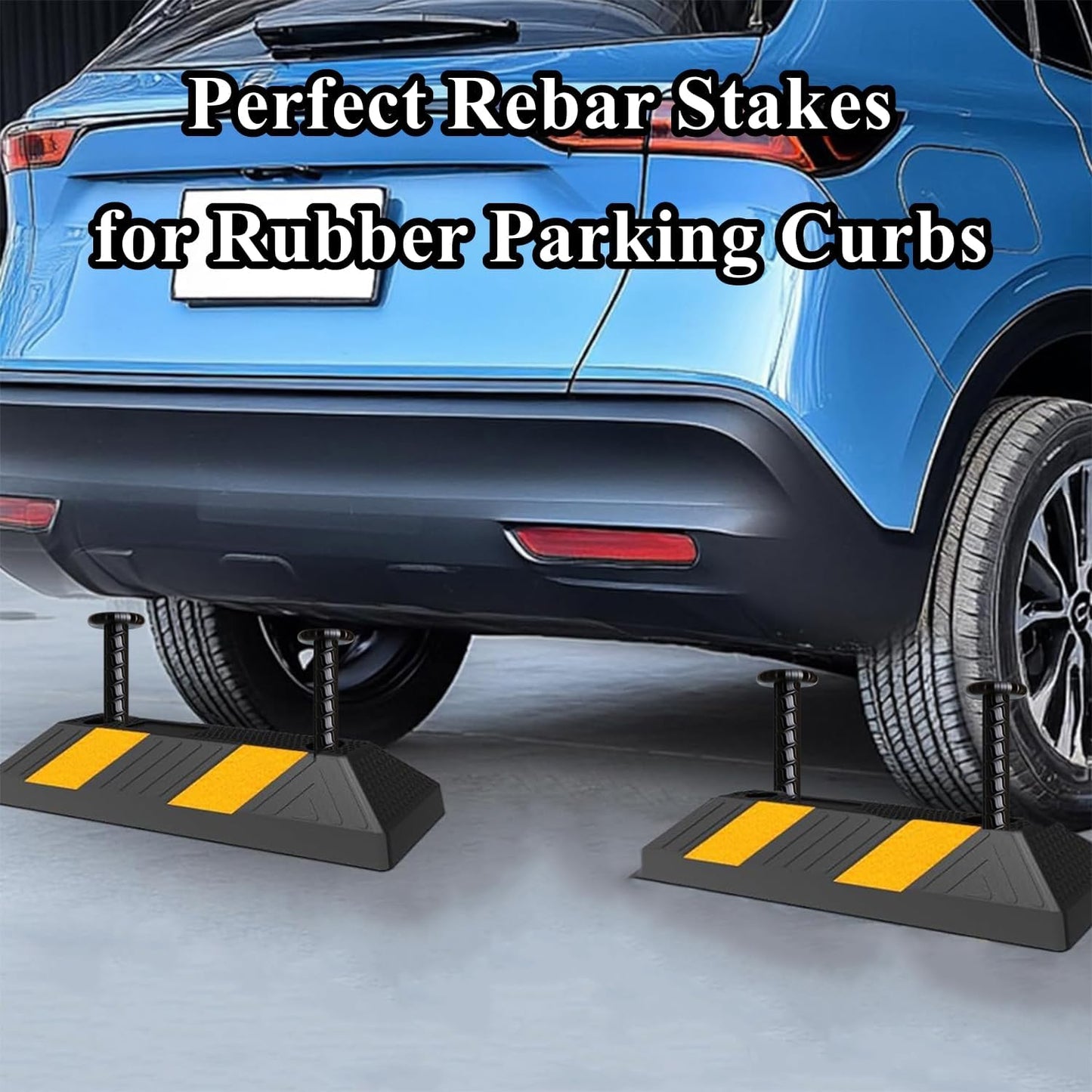 16 Inch Rebar Stakes 20 Pack Heavy Duty Ground Anchors 1/2 Inch Diameter Galvanized Steel Asphalt Anchoring Metal Spikes for Speed Bump, Parking Curb and Camping Tent