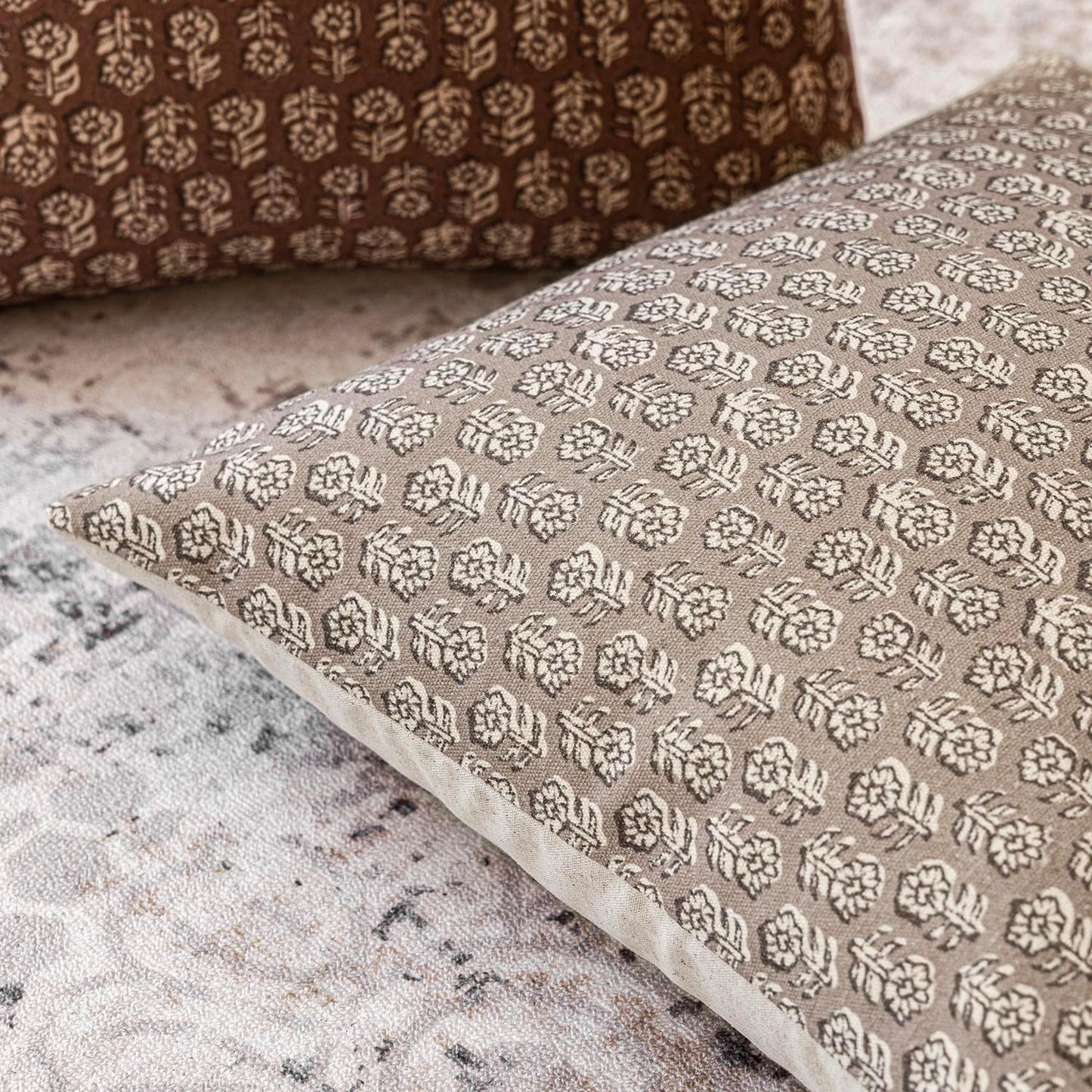 Foindtower Set of 2 Decorative Floral Body Lumbar Throw Pillow Covers Neutral Modern Farmhouse Cushion Covers Vintage Home Decor for Sofa Couch Chair Bedroom Living Room Outdoor,14×36 Inch,Tan Taupe