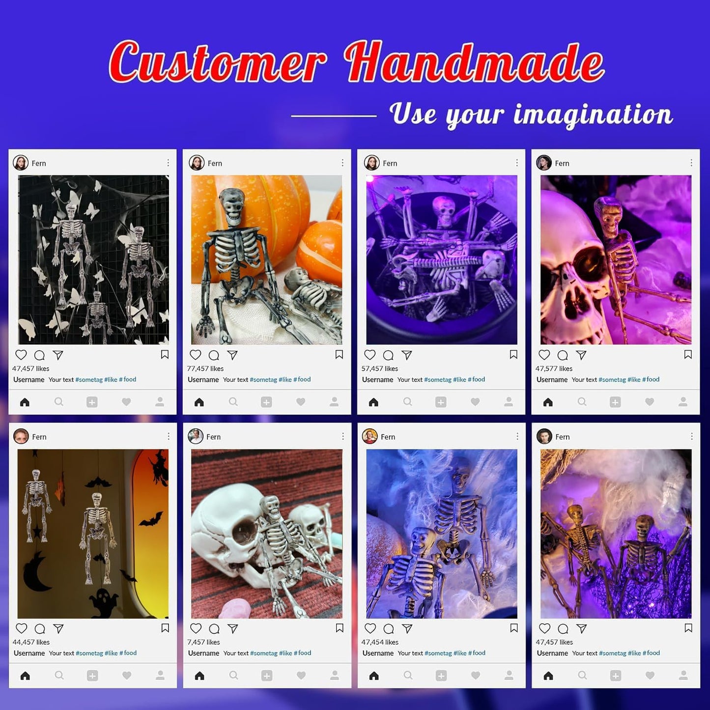 24 Pcs mini skeleton halloween decoration With hemp rope，6”small plastic posable halloween tiny skeleton figurines decor for Halloween Indoor Outdoor Graveyard Decor Haunted House Party Favors