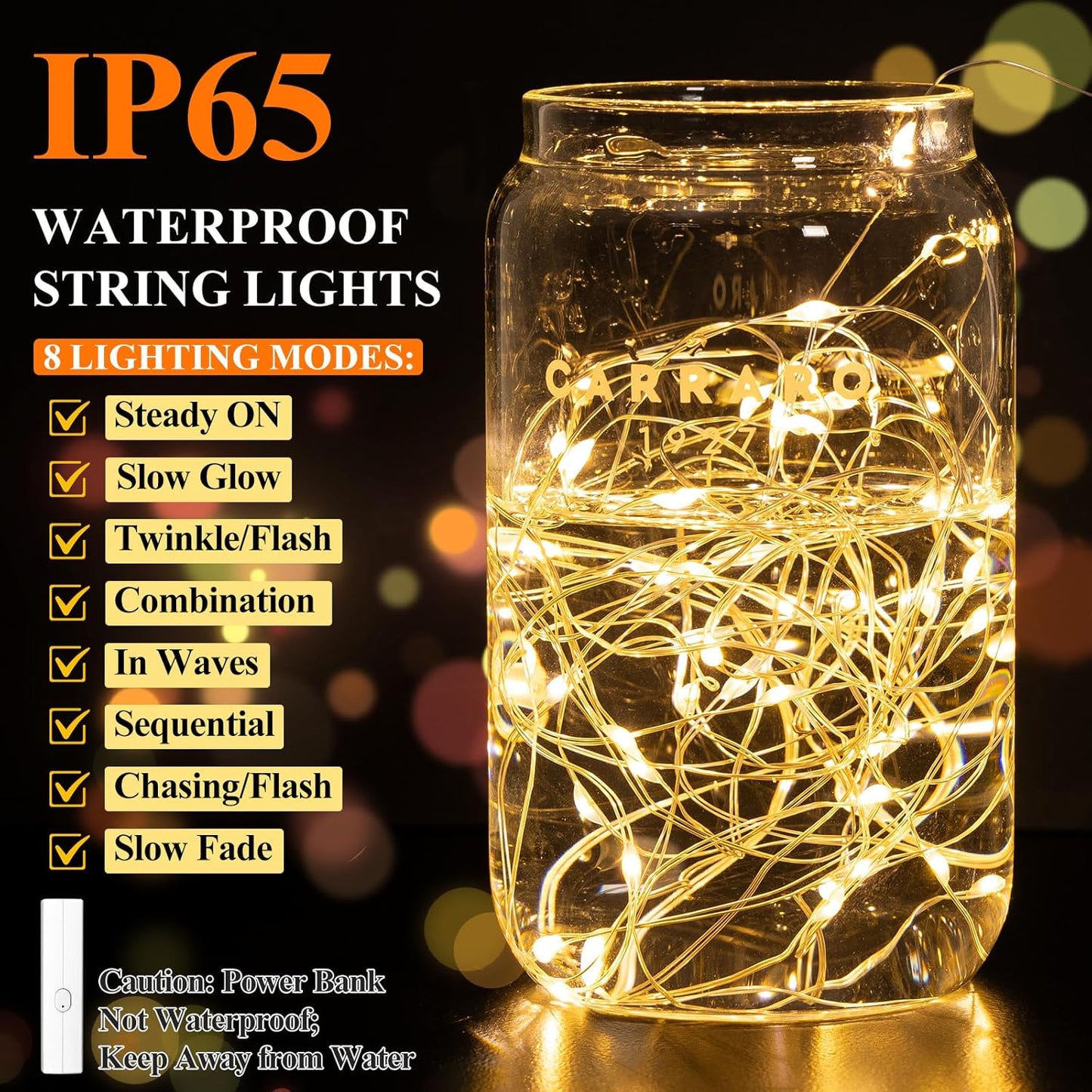 32FT(16 * 2) Fairy Lights Battery Operated String Lights, Twinkle Lights with Timer, Mini LED Fairy Lights for Bedroom, Christmas Decorations, Mason Jars, Wedding, Vine, Table Centerpieces Warm White