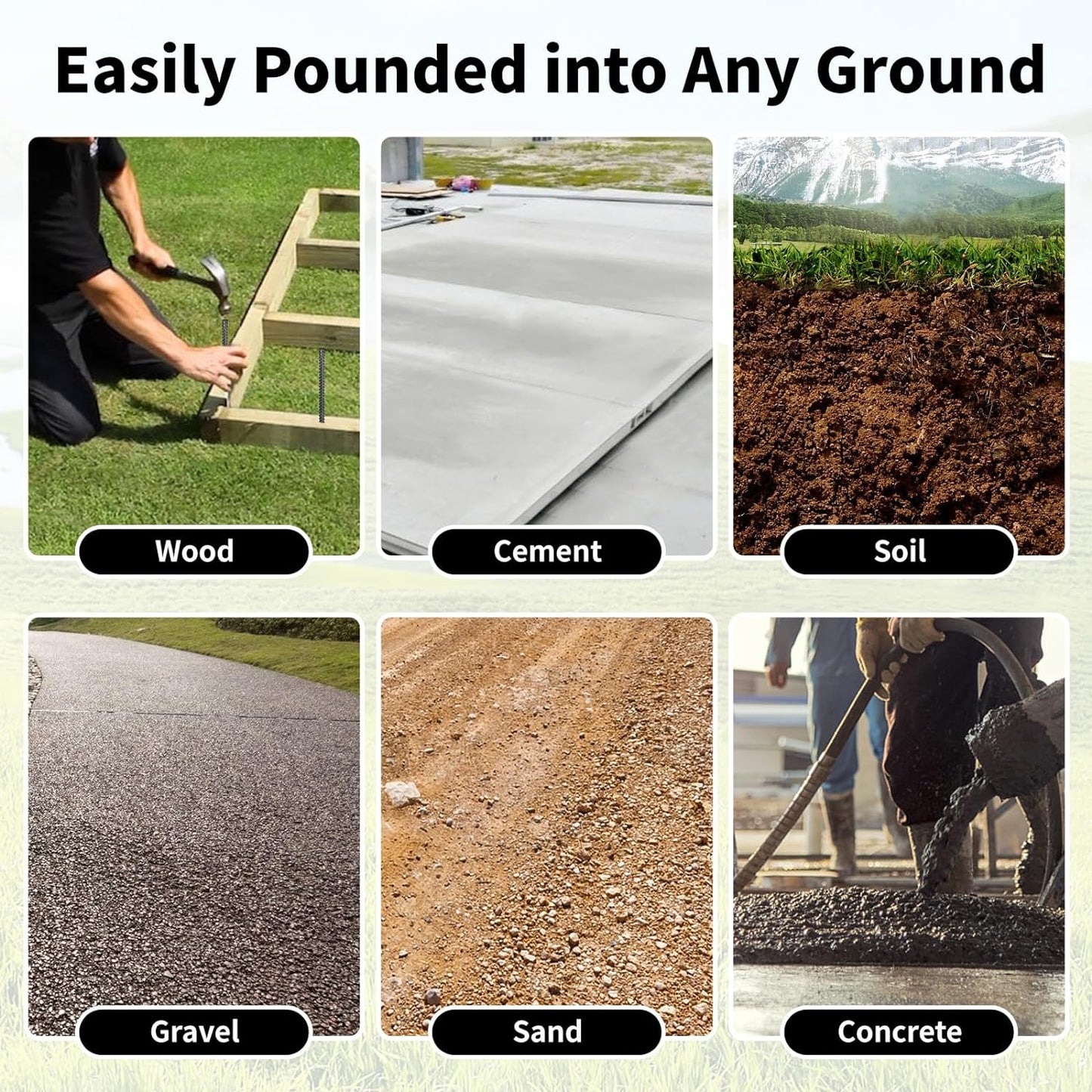 24 Inches Straight Rebar Stakes(20-Pack), 1/2" Diameter Steel Metal Stakes for Garden with Chisel Point End Heavy Duty Ground Anchors for Landscape, Concrete Form, Camping & Trapping Black