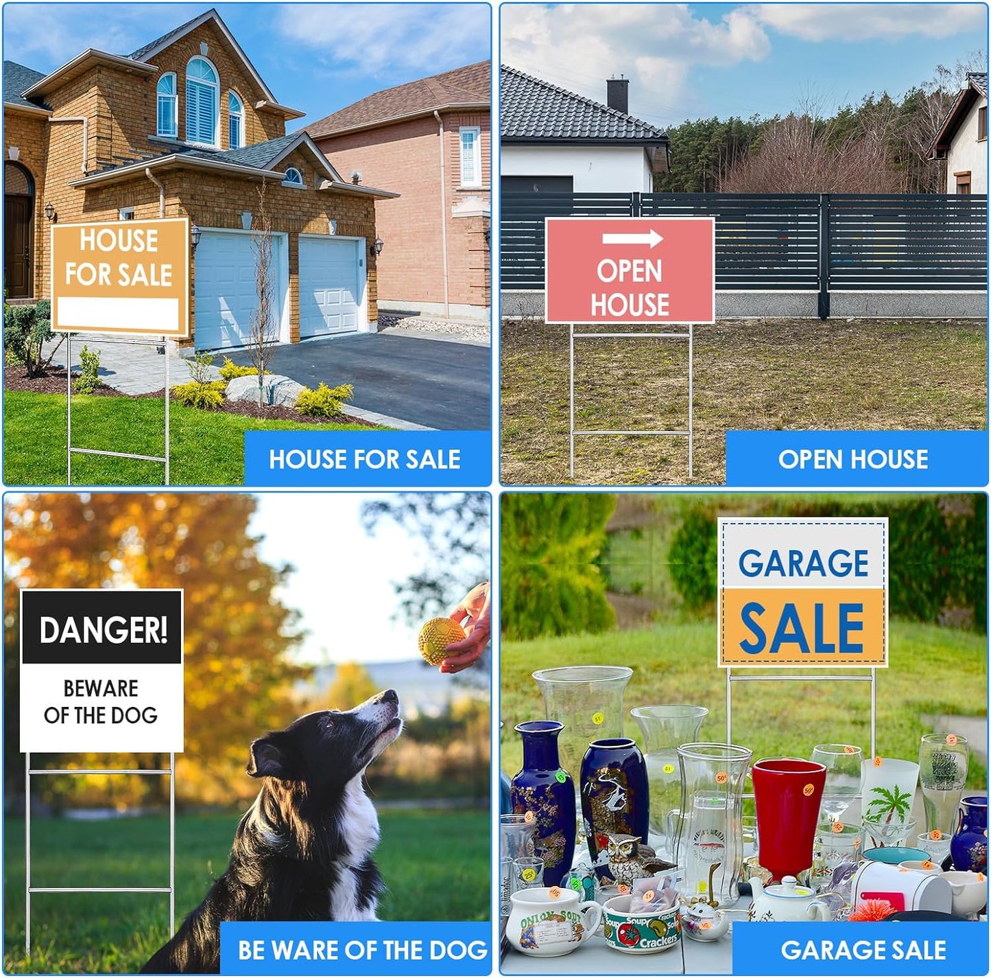 100 Pcs H Stakes for Yard Signs 30'' x 10'' Metal Heavy Duty H Frame Wire Stakes Weatherproof Metal Holder for 4mm 5mm Corrugated Signs Advertising Board Guidepost Yard Halloween Decor